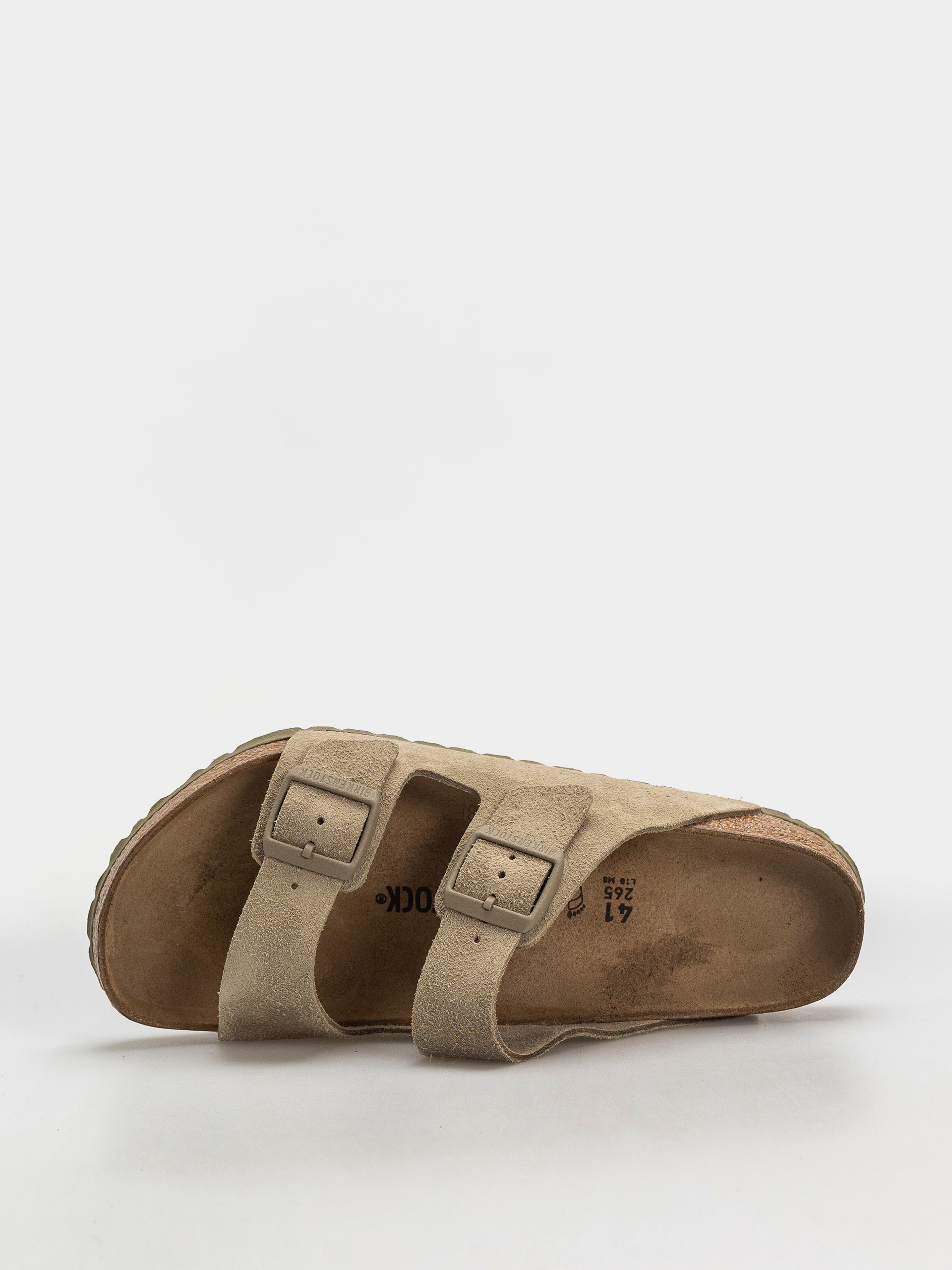 Šľapky Birkenstock Arizona Suede Leather Regular (faded khaki)