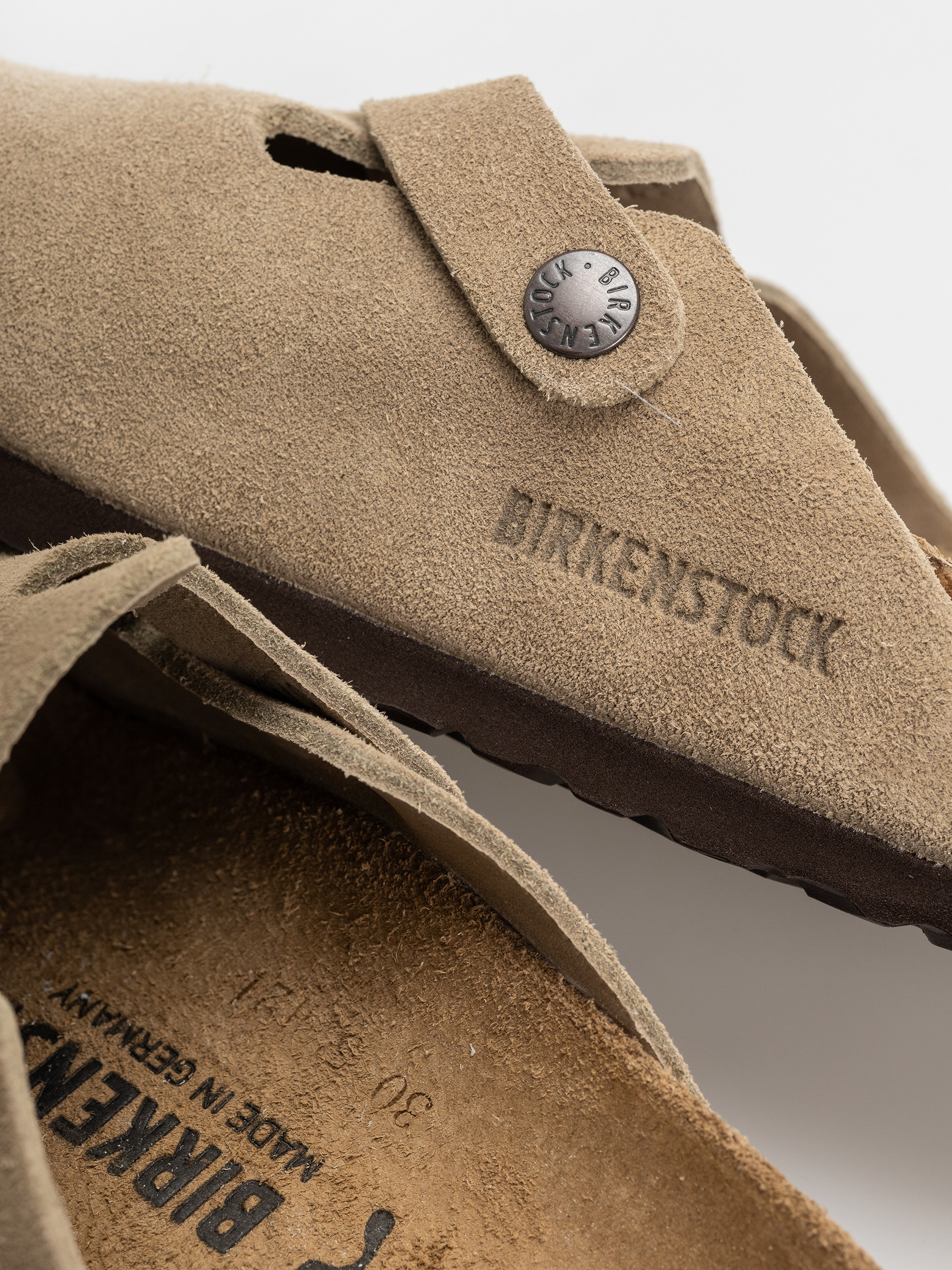 Šľapky Birkenstock Boston Suede Leather Narrow Wmn (taupe)