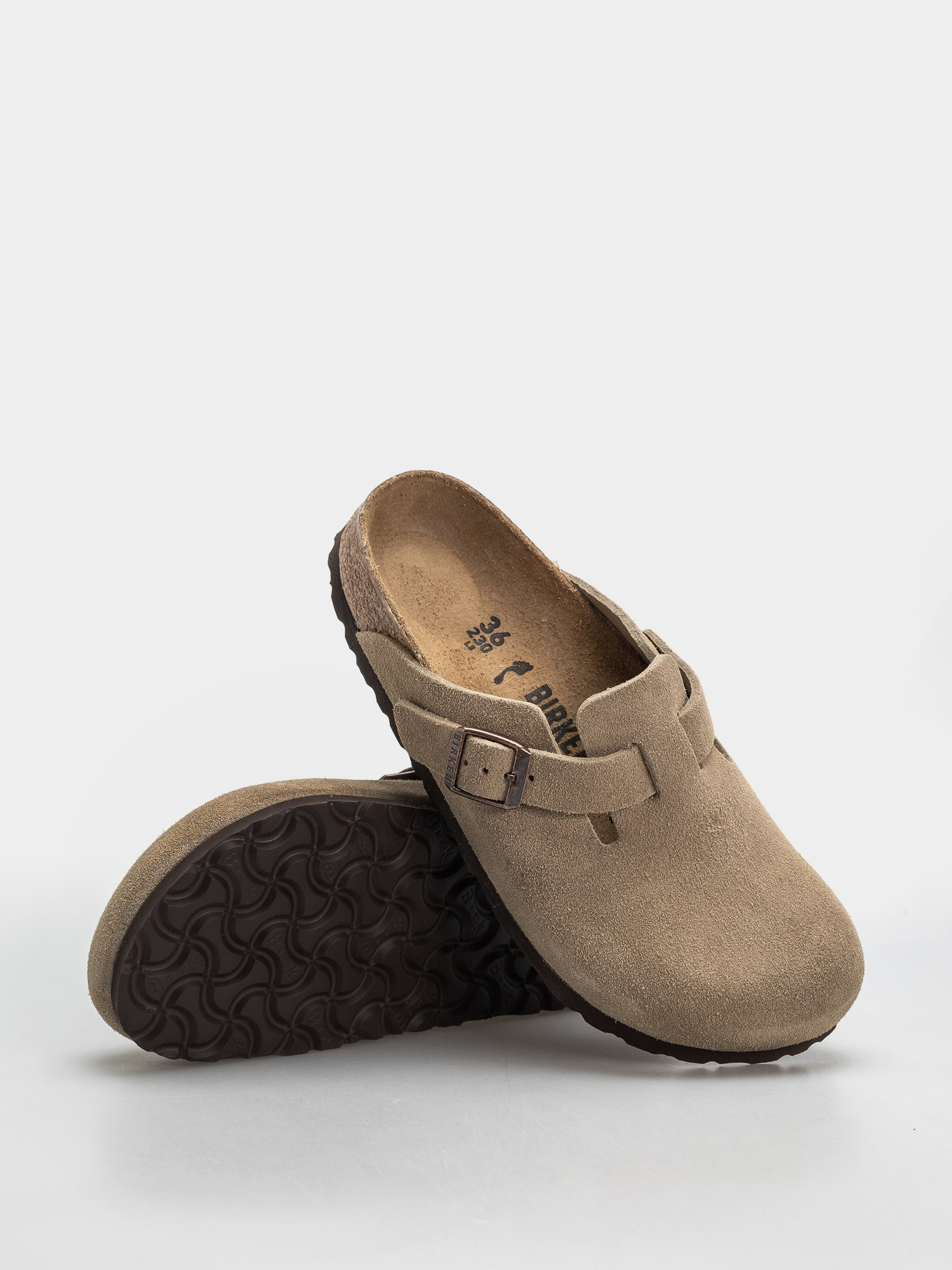 Šľapky Birkenstock Boston Suede Leather Narrow Wmn (taupe)