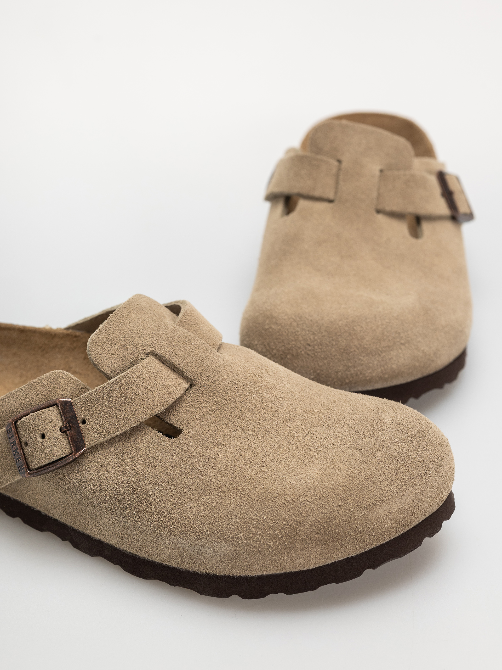 Šľapky Birkenstock Boston Suede Leather Narrow Wmn (taupe)