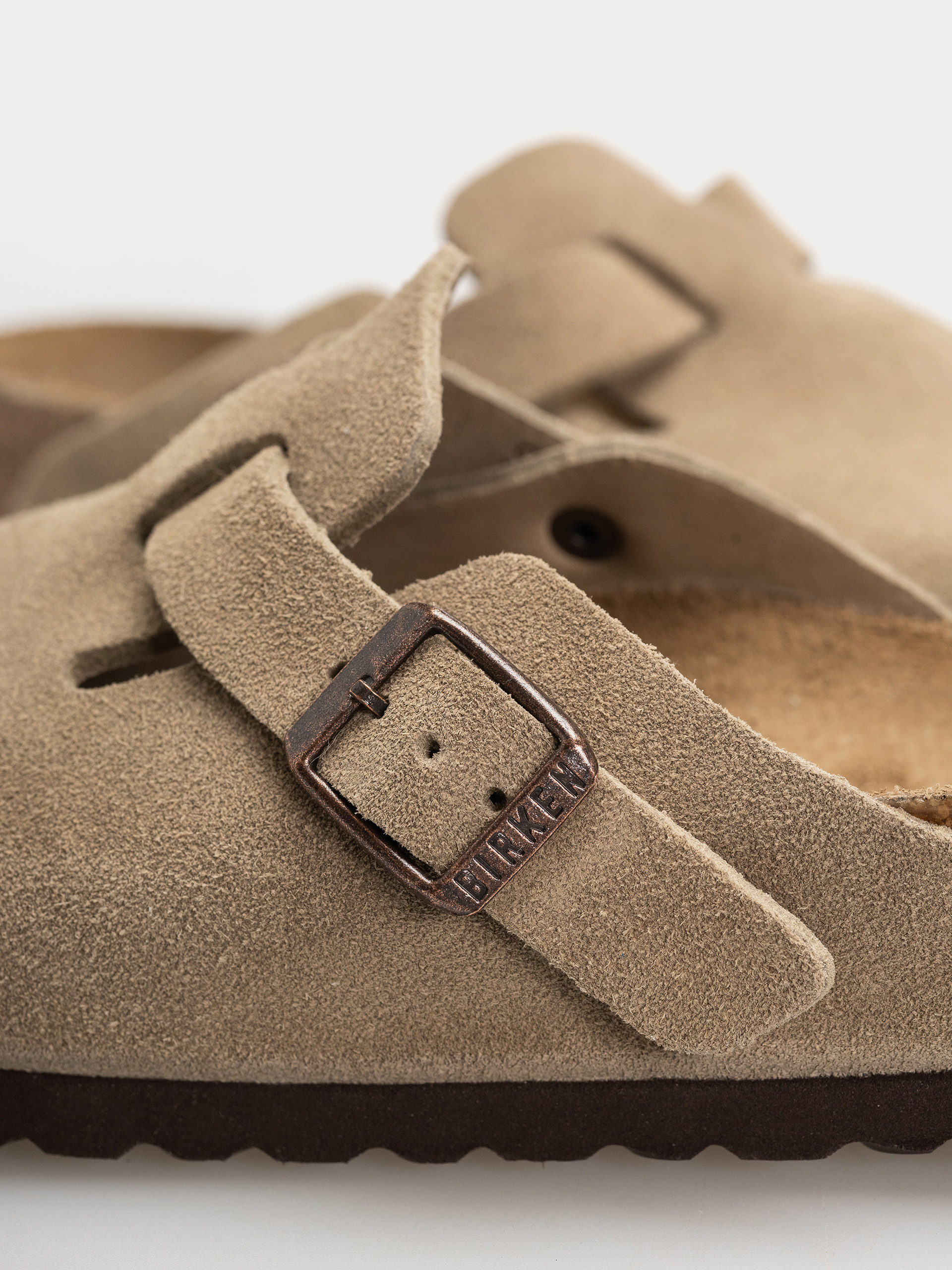Šľapky Birkenstock Boston Suede Leather Narrow Wmn (taupe)