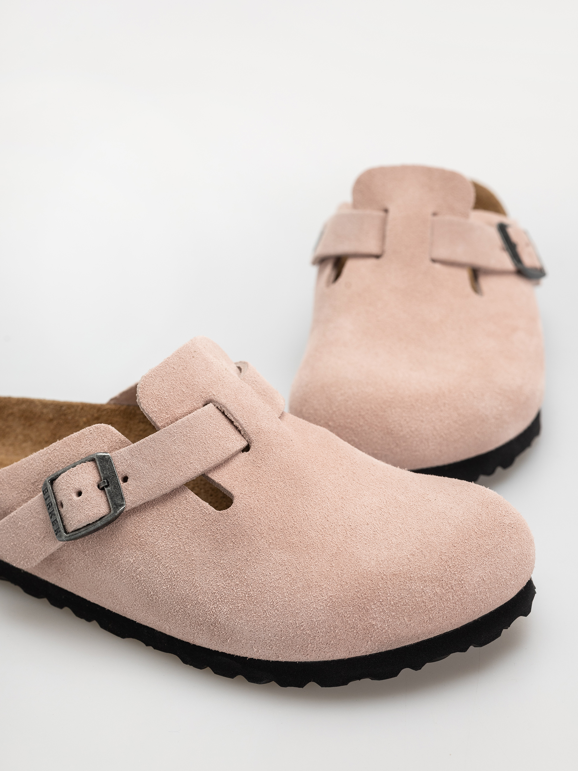 Šľapky Birkenstock Boston Suede Leather Narrow (pink clay)