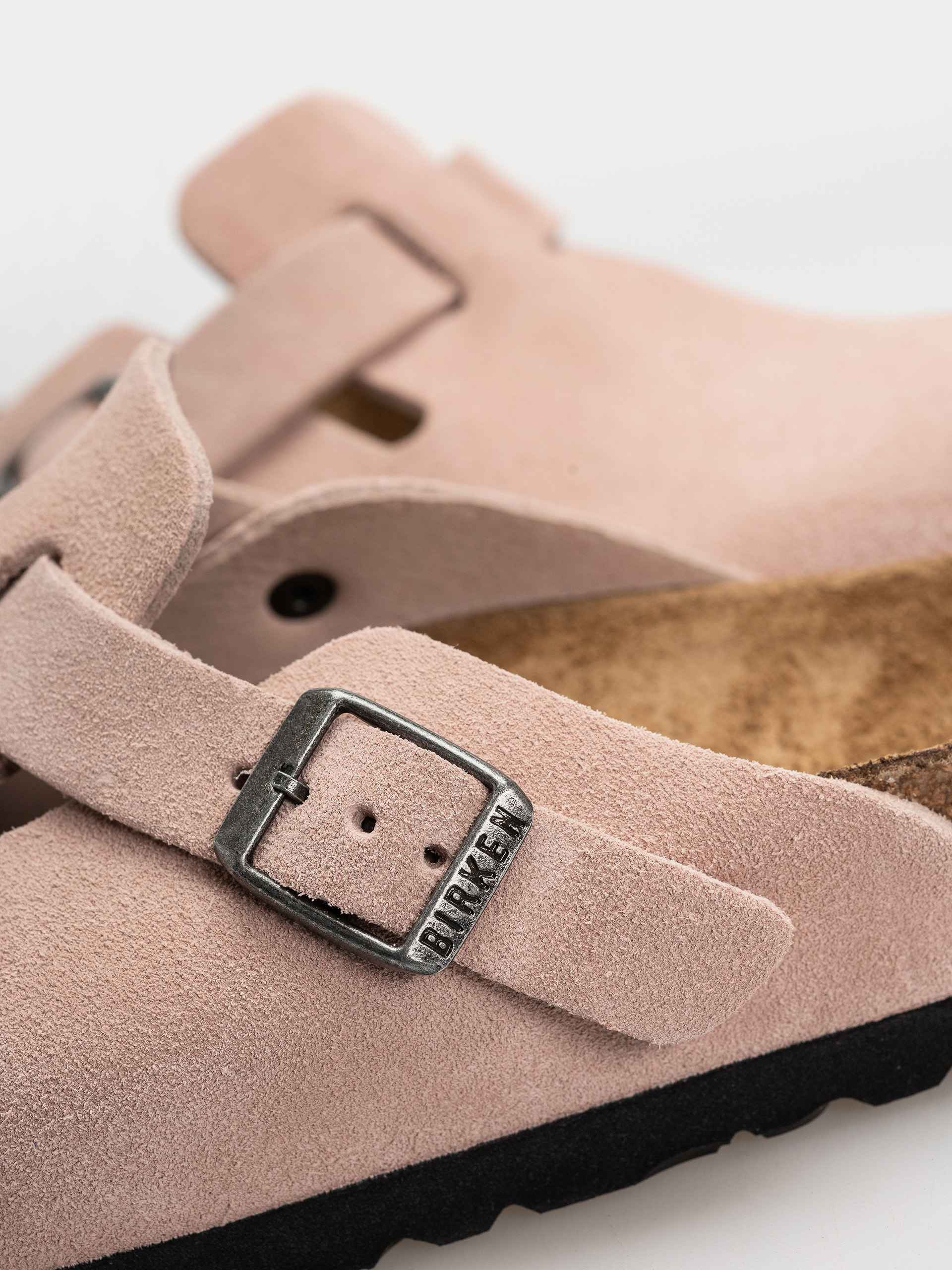 Šľapky Birkenstock Boston Suede Leather Narrow (pink clay)