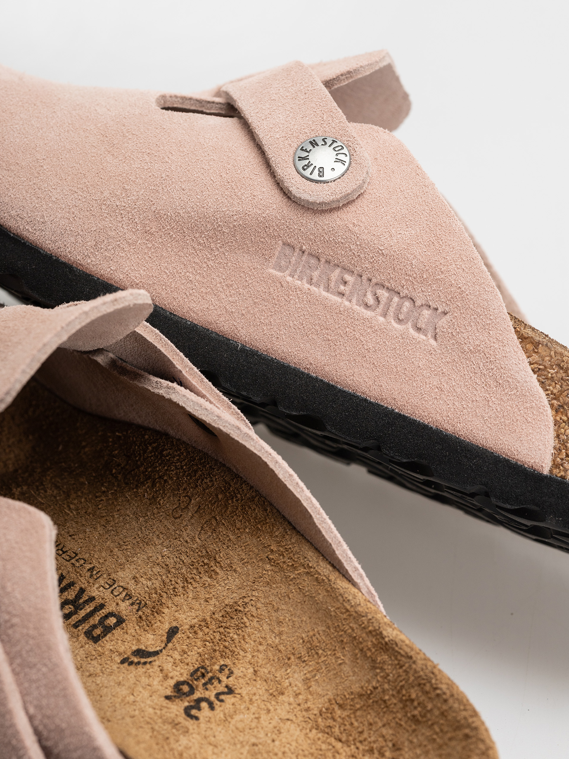 Šľapky Birkenstock Boston Suede Leather Narrow (pink clay)