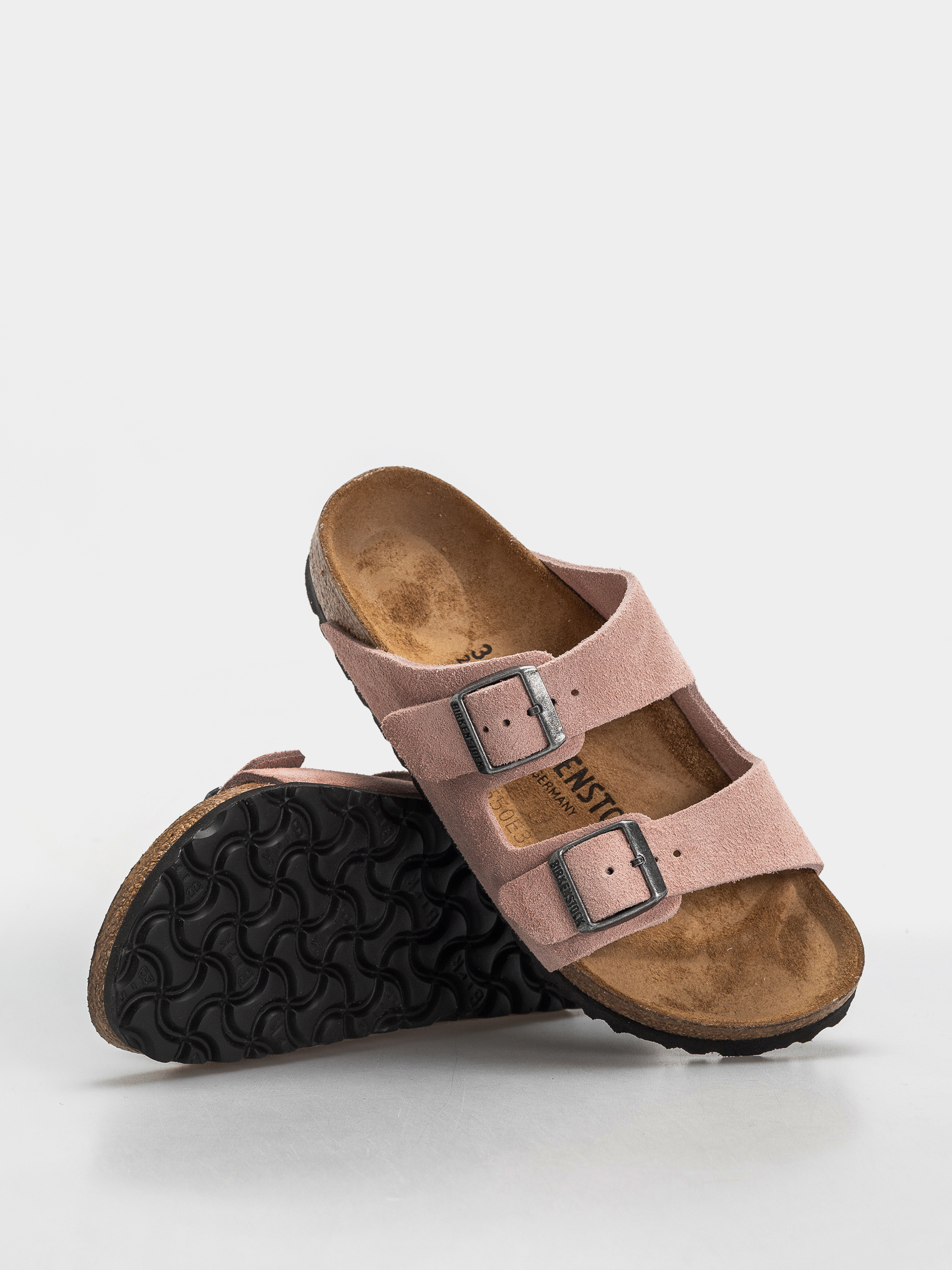 Šľapky Birkenstock Arizona Suede Leather Narrow (pink clay)