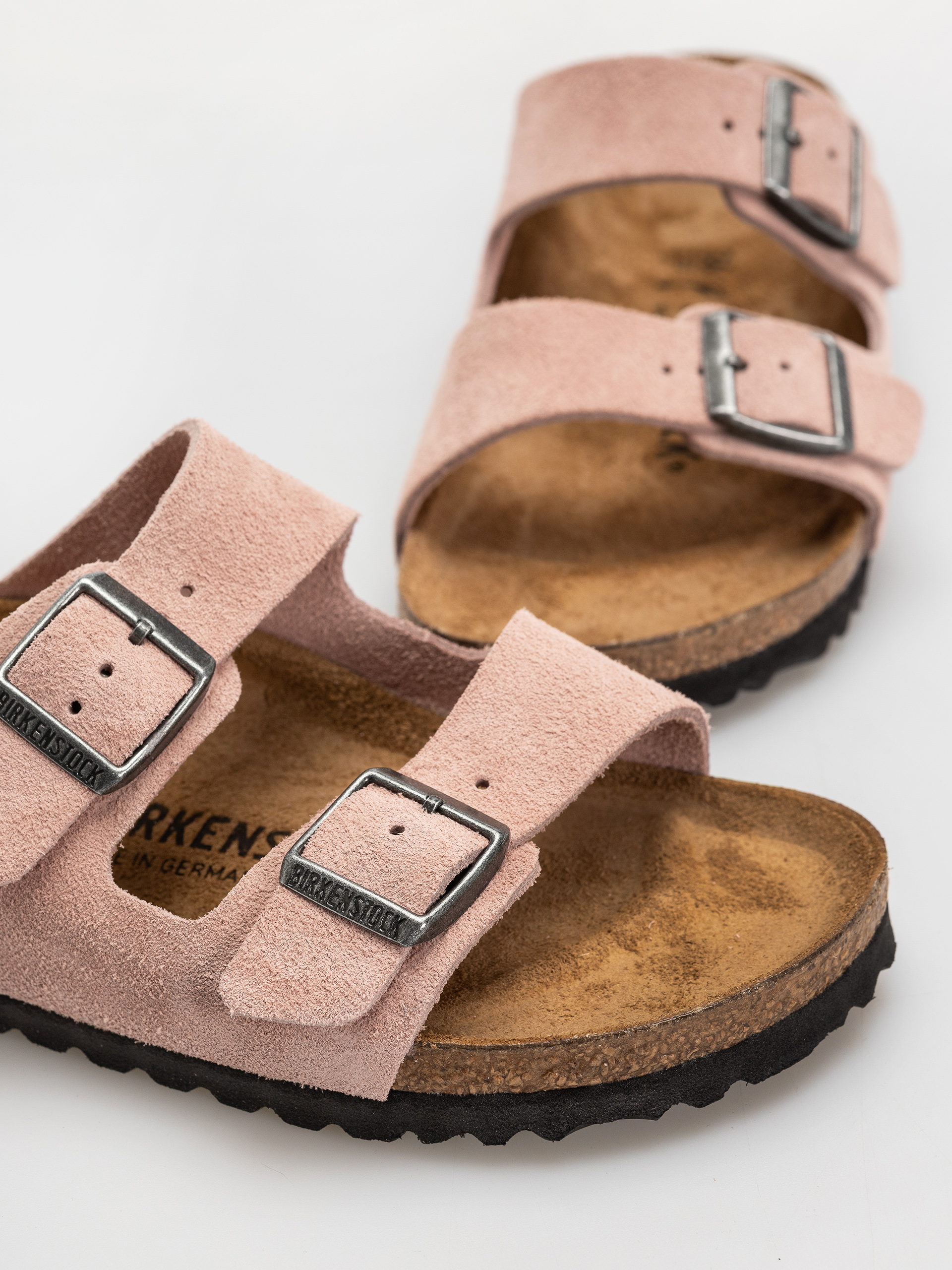 Šľapky Birkenstock Arizona Suede Leather Narrow (pink clay)