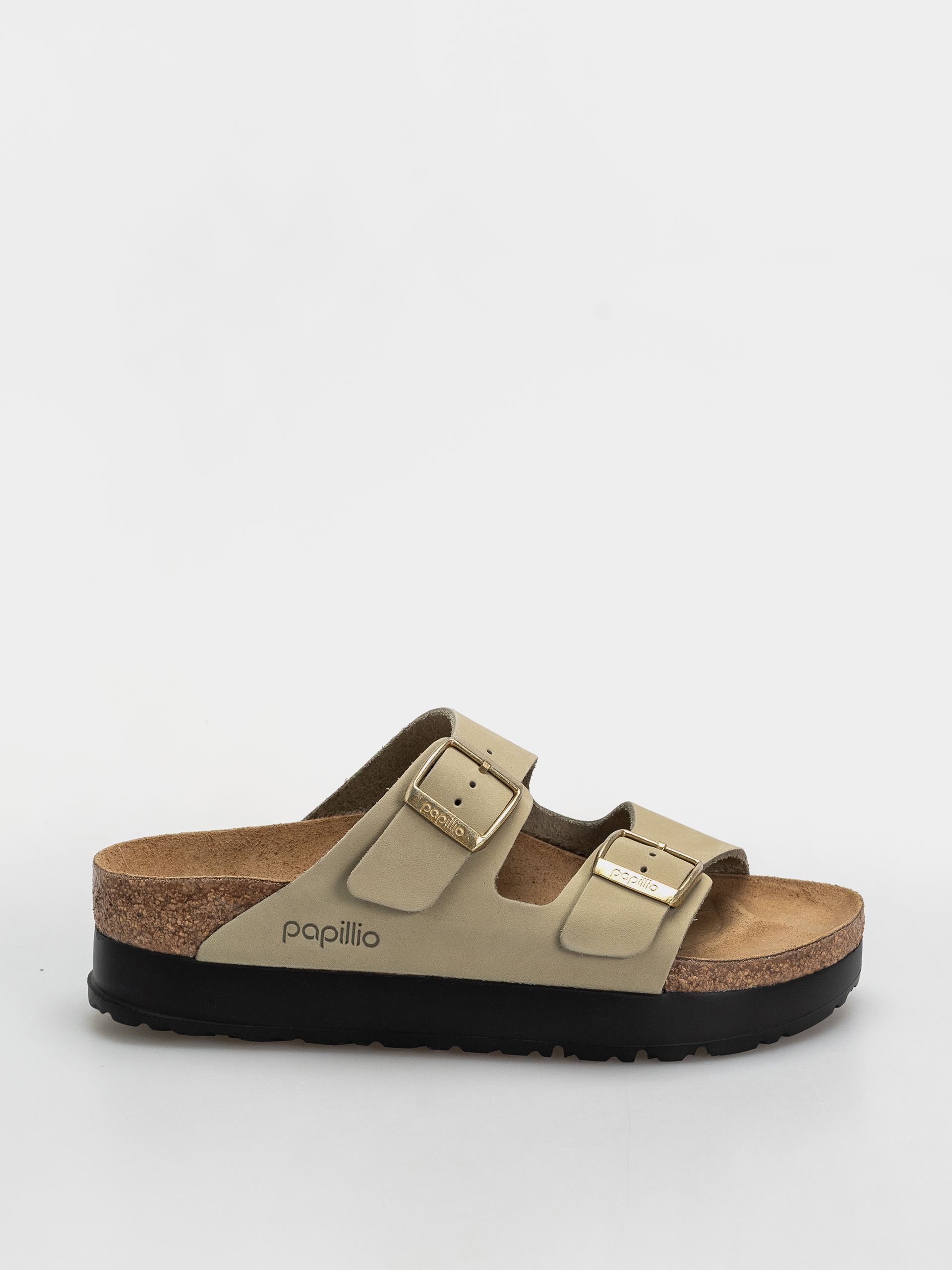 Šľapky Birkenstock Arizona Flex Platform Nubuck Leather Narrow Wmn (eucalyptus)