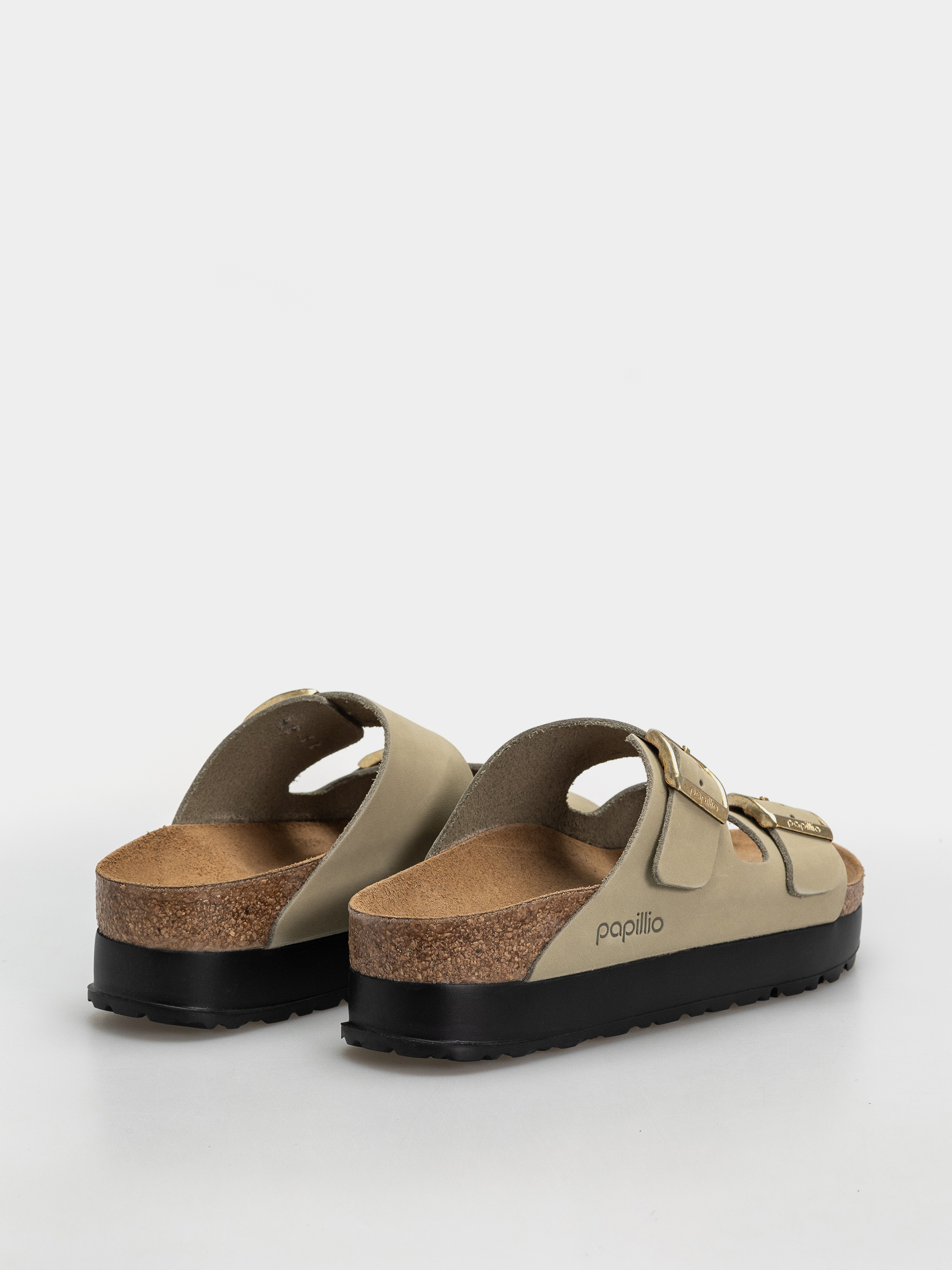 Šľapky Birkenstock Arizona Flex Platform Nubuck Leather Narrow Wmn (eucalyptus)