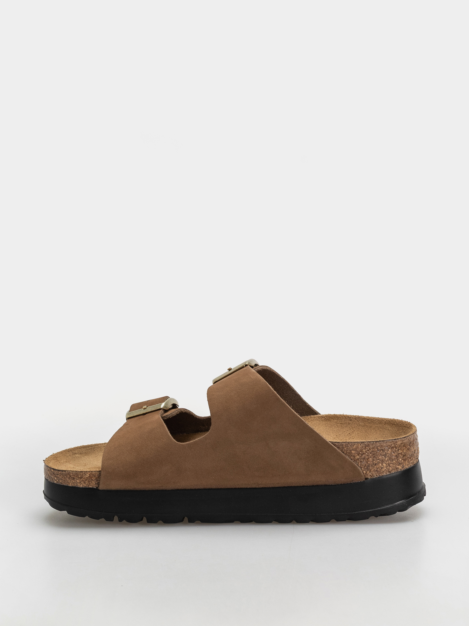 Šľapky Birkenstock Arizona Flex Platform Nubuck Leather Narrow Wmn (dark tea)