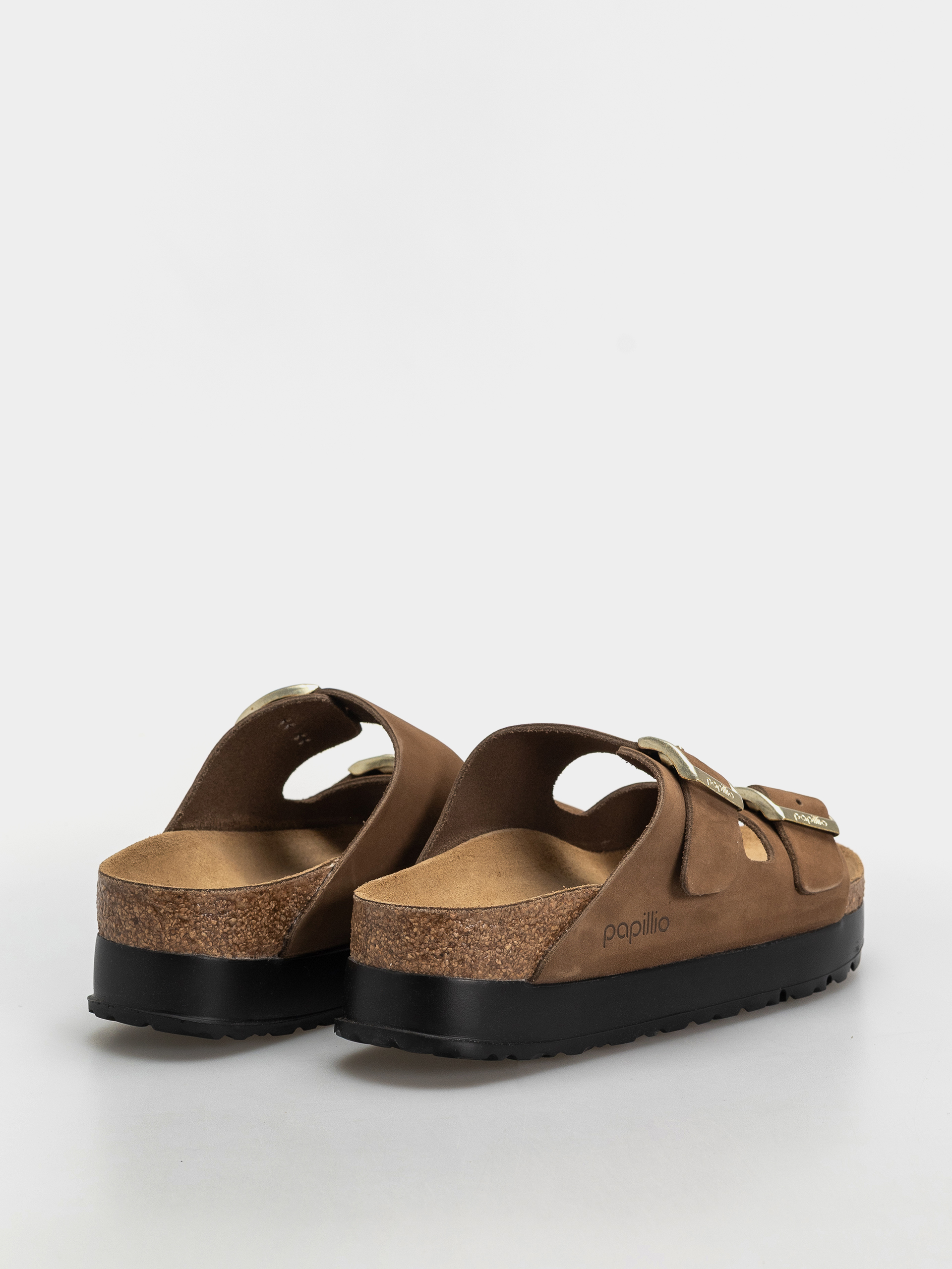Šľapky Birkenstock Arizona Flex Platform Nubuck Leather Narrow Wmn (dark tea)