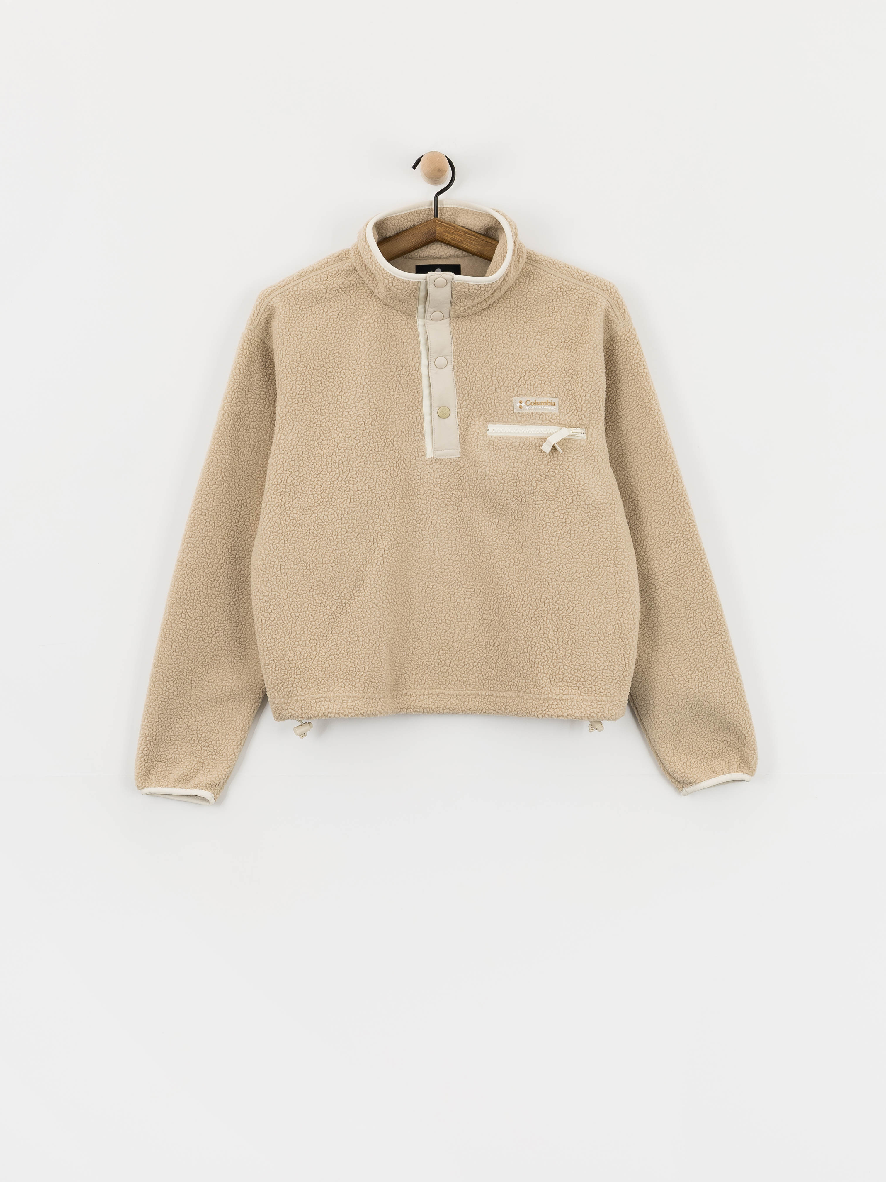 Flísová mikina Columbia Helvetia II Cropped Half Snap Wmn (ancient fossil/dark stone/chalk)