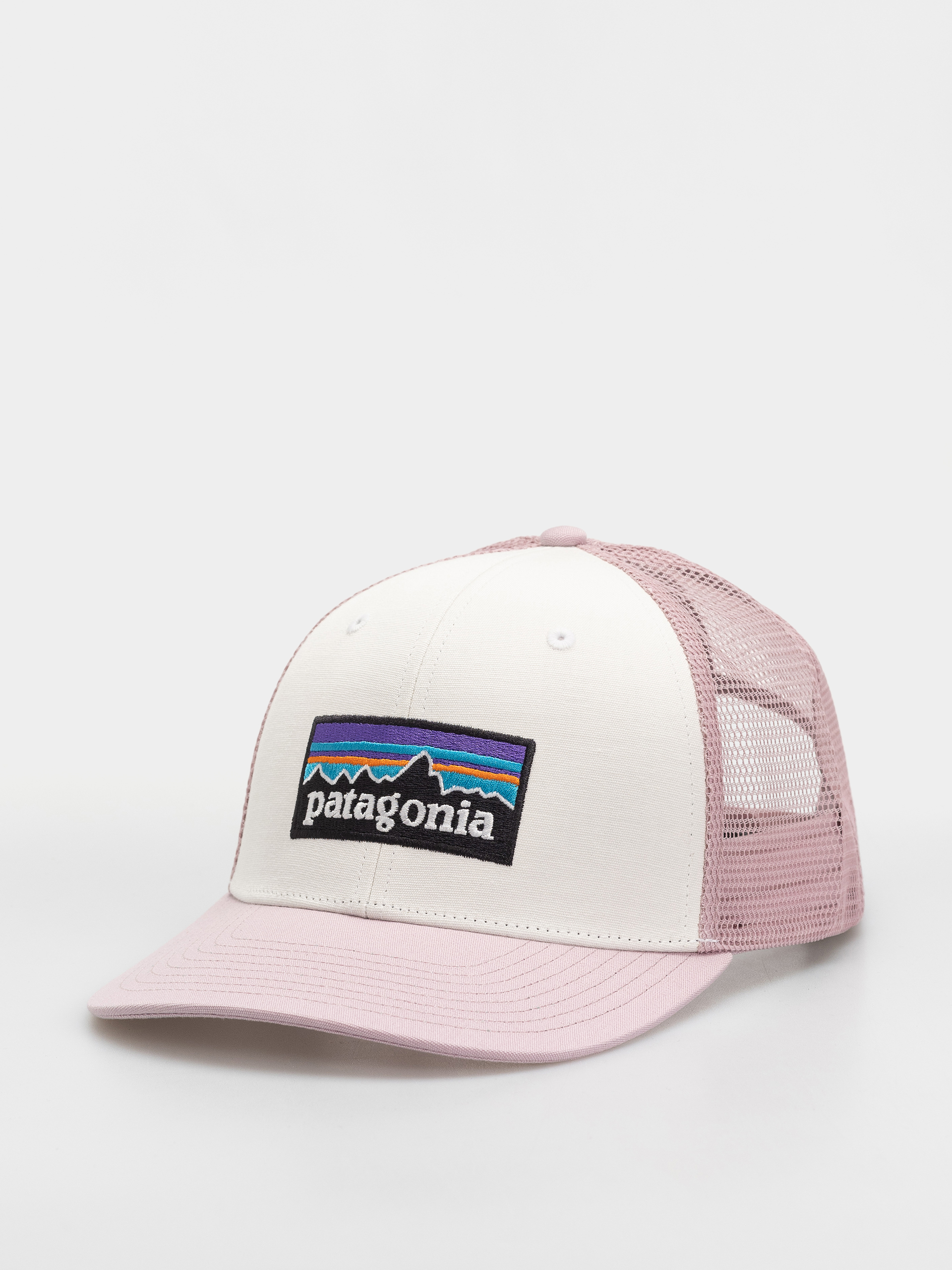 u0160iltovka Patagonia P 6 Logo Trucker (white w/quiet violet)