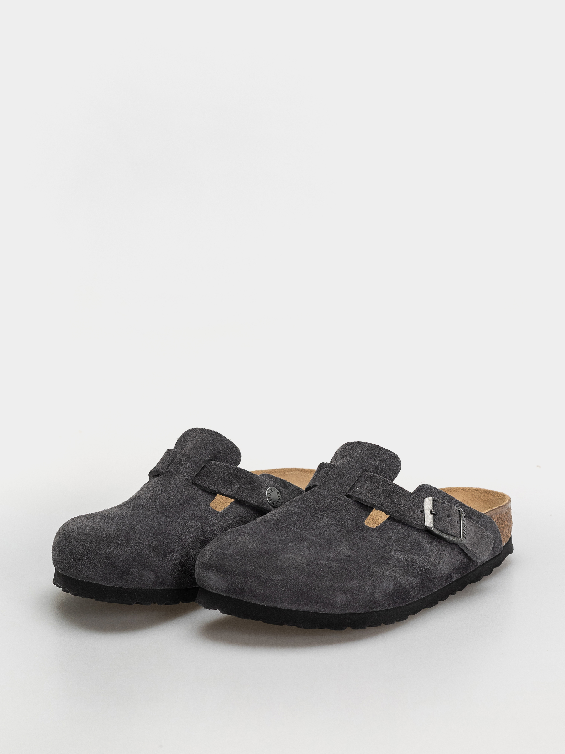 Šľapky Birkenstock Boston Suede Leather Narrow (charcoal)