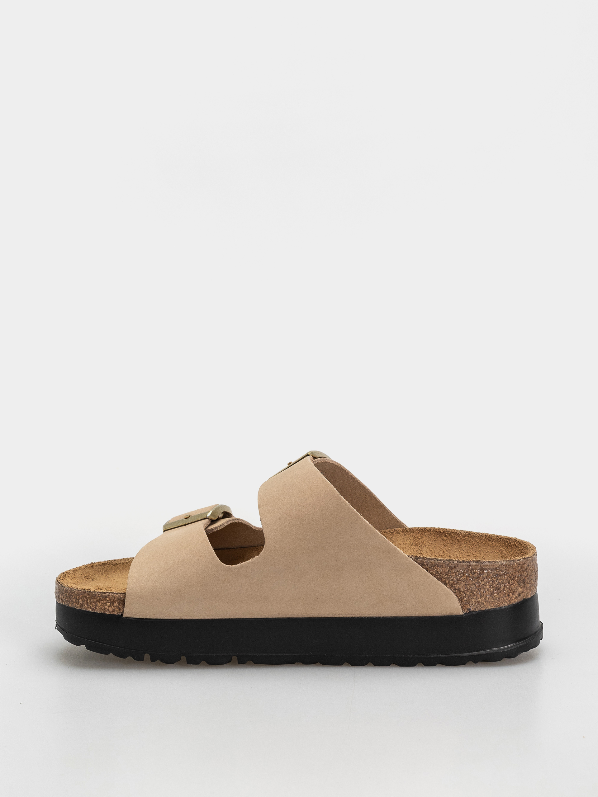 Šľapky Birkenstock Arizona Flex Platform Nubuck Leather Narrow Wmn (sandcastle)