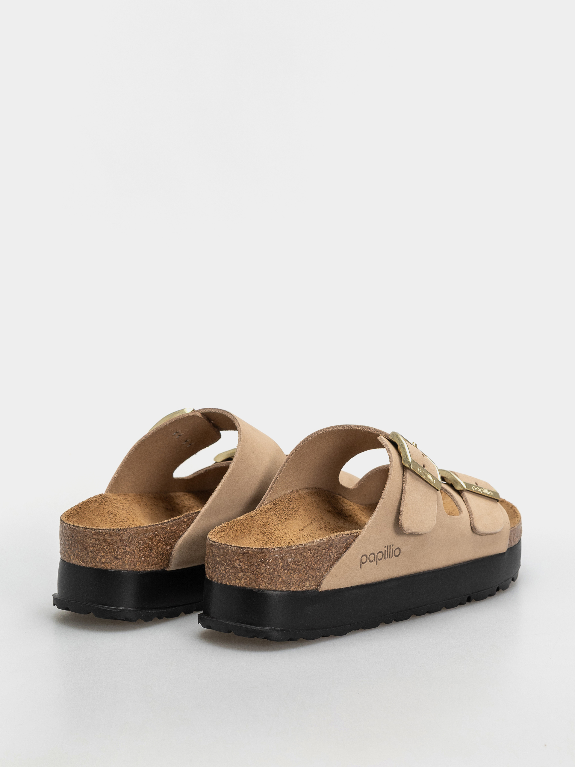 Šľapky Birkenstock Arizona Flex Platform Nubuck Leather Narrow Wmn (sandcastle)