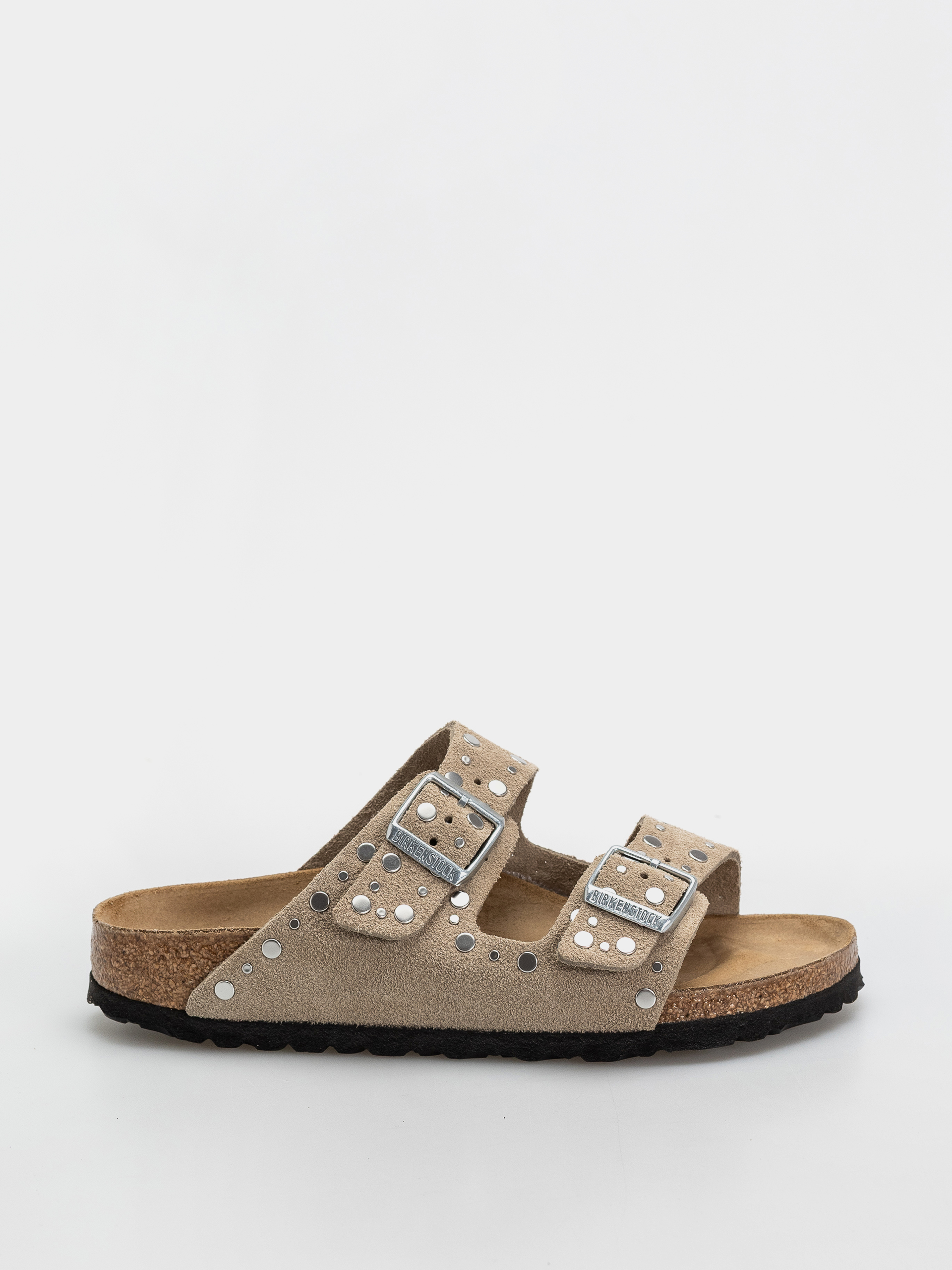 Šľapky Birkenstock Arizona Rivets Suede Leather Narrow Wmn (taupe)