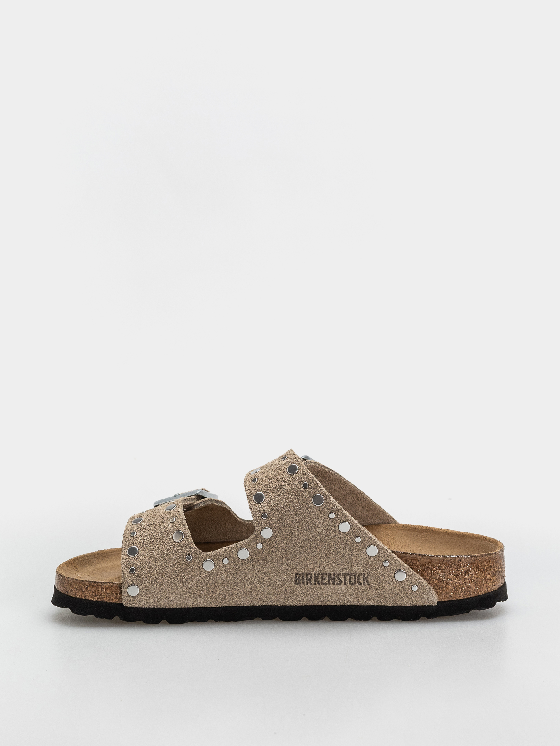 Šľapky Birkenstock Arizona Rivets Suede Leather Narrow Wmn (taupe)