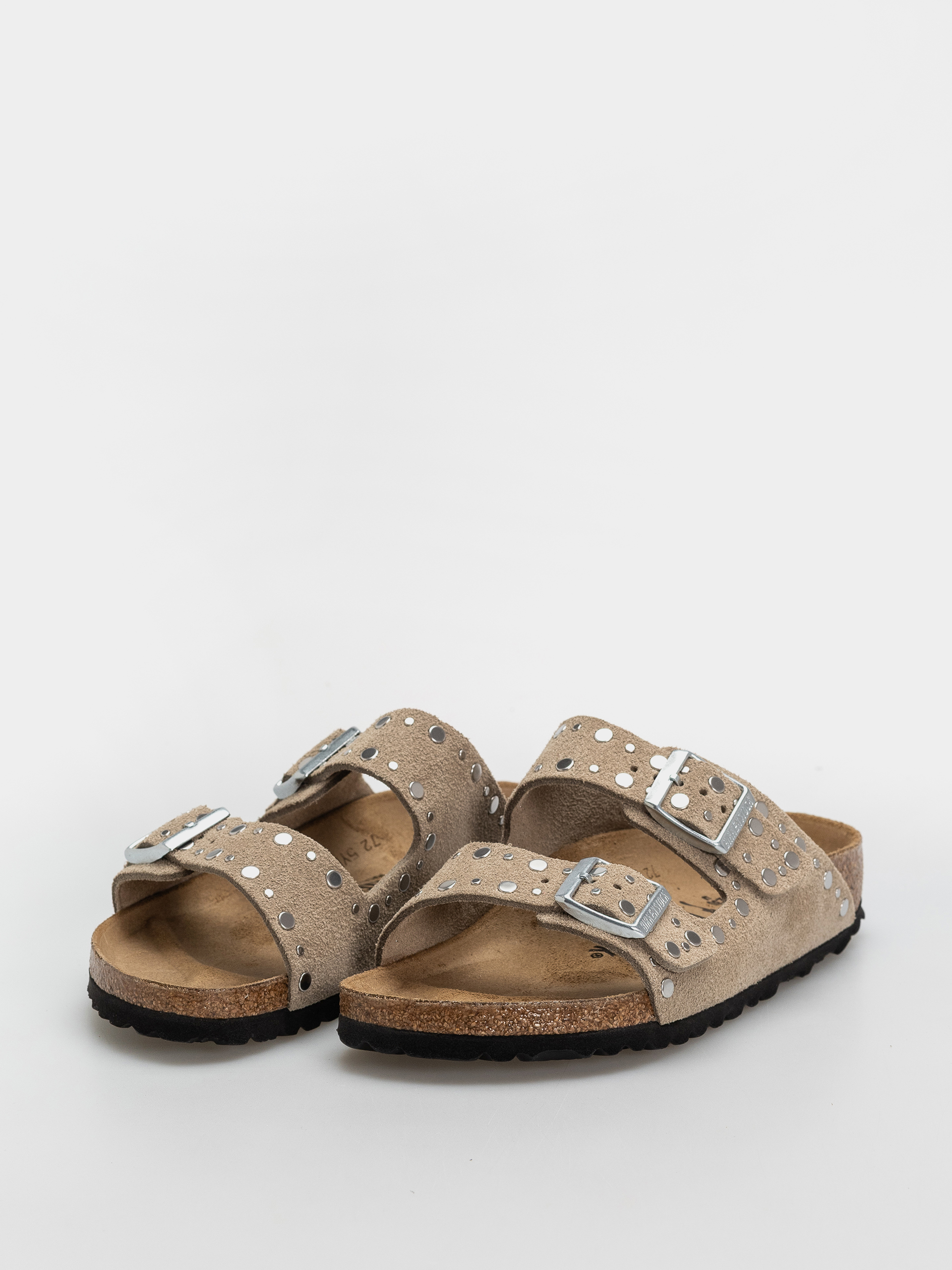Šľapky Birkenstock Arizona Rivets Suede Leather Narrow Wmn (taupe)
