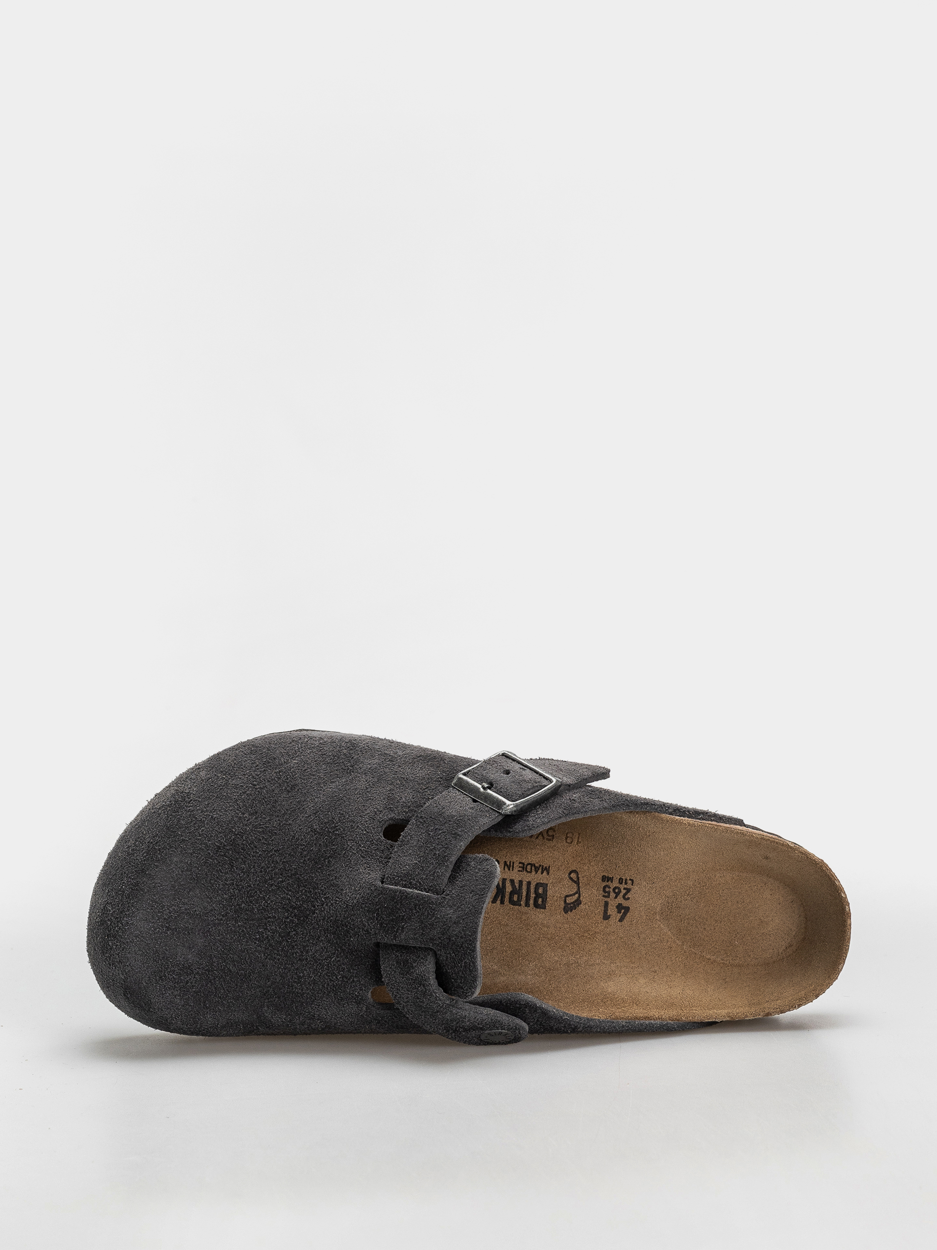 Šľapky Birkenstock Boston Suede Leather Regular (charcoal)