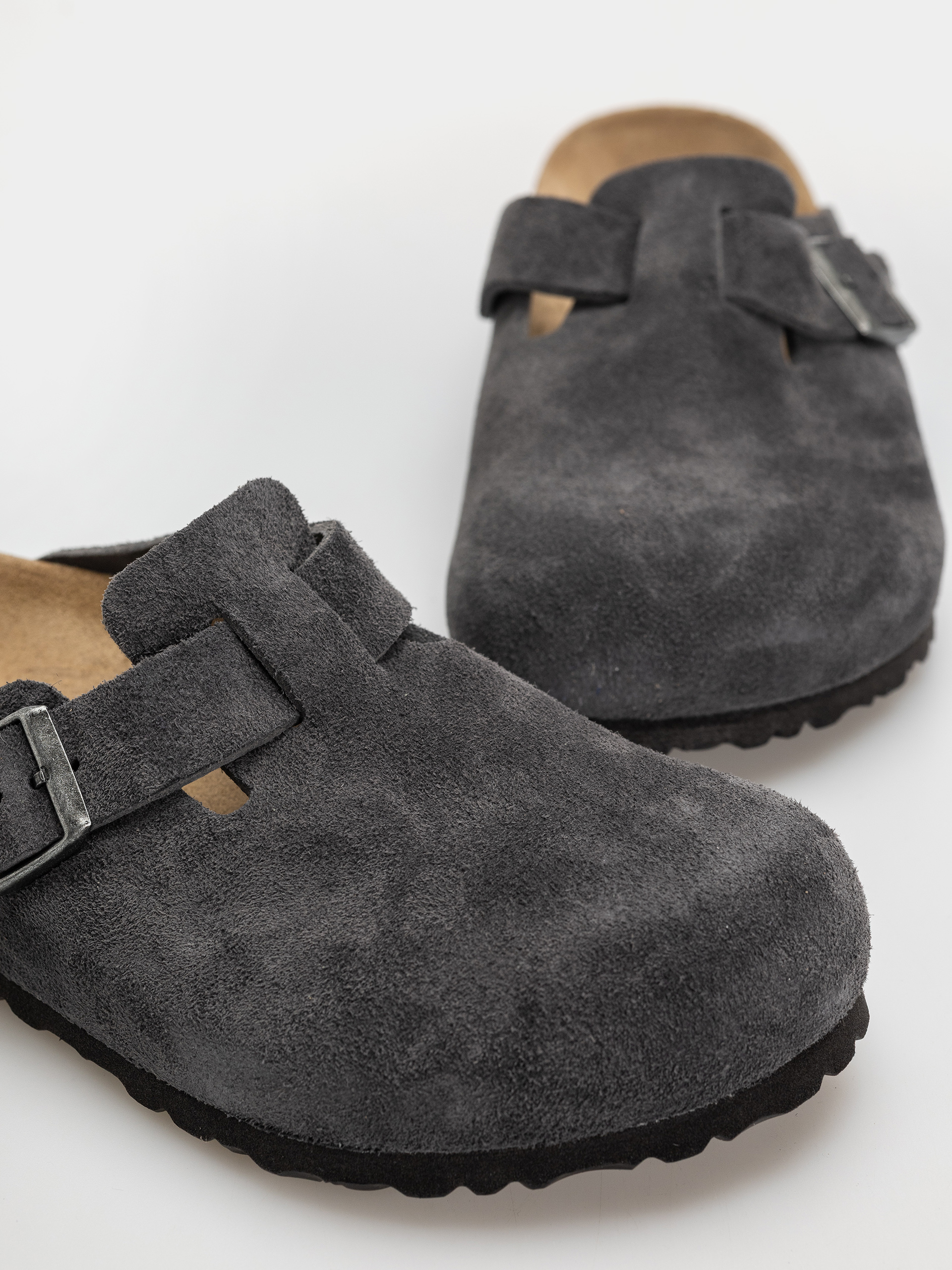 Šľapky Birkenstock Boston Suede Leather Regular (charcoal)