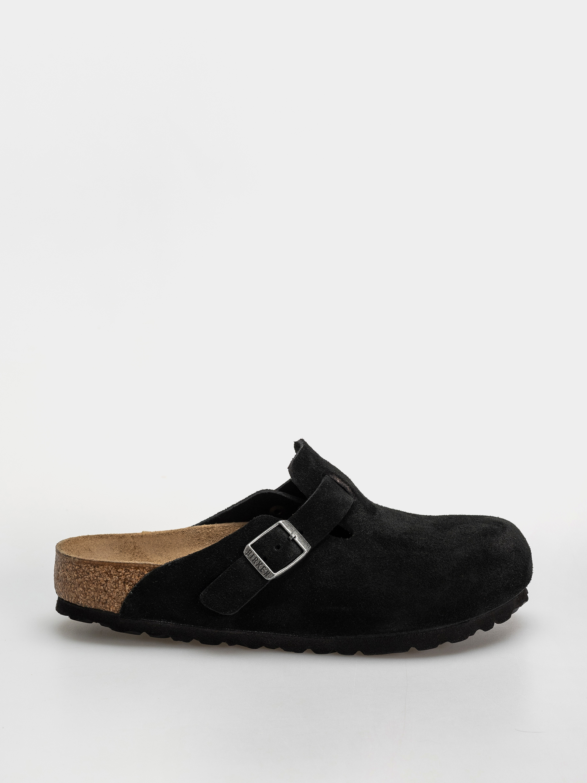 Šľapky Birkenstock Boston Suede Leather Regular (black)