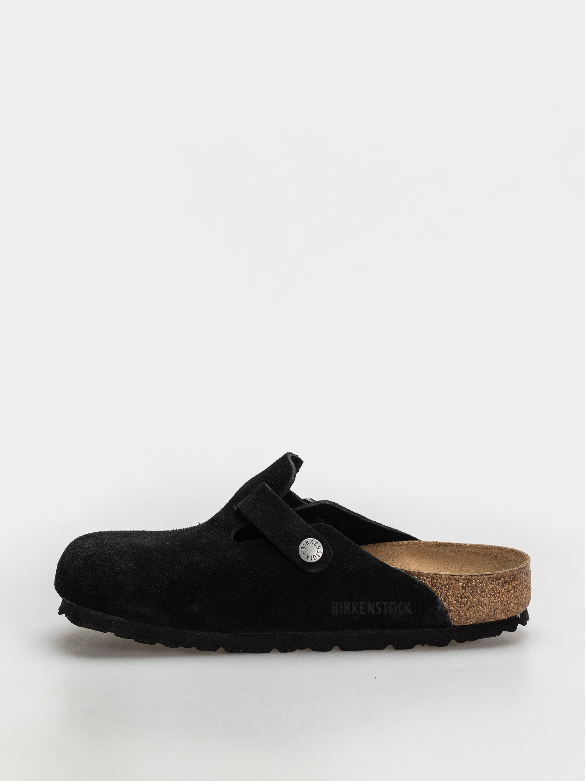 Šľapky Birkenstock Boston Suede Leather Regular (black)