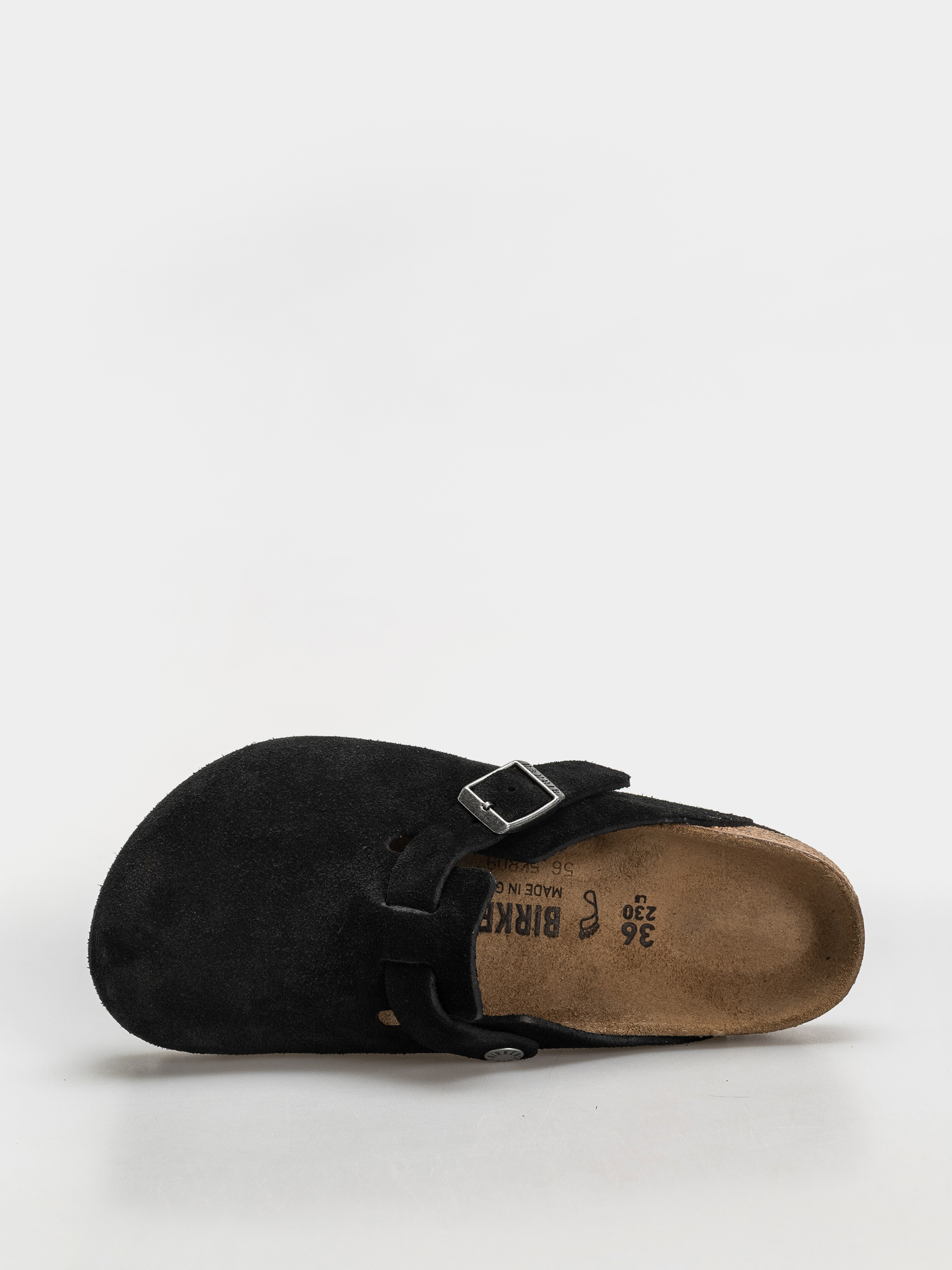 Šľapky Birkenstock Boston Suede Leather Regular (black)