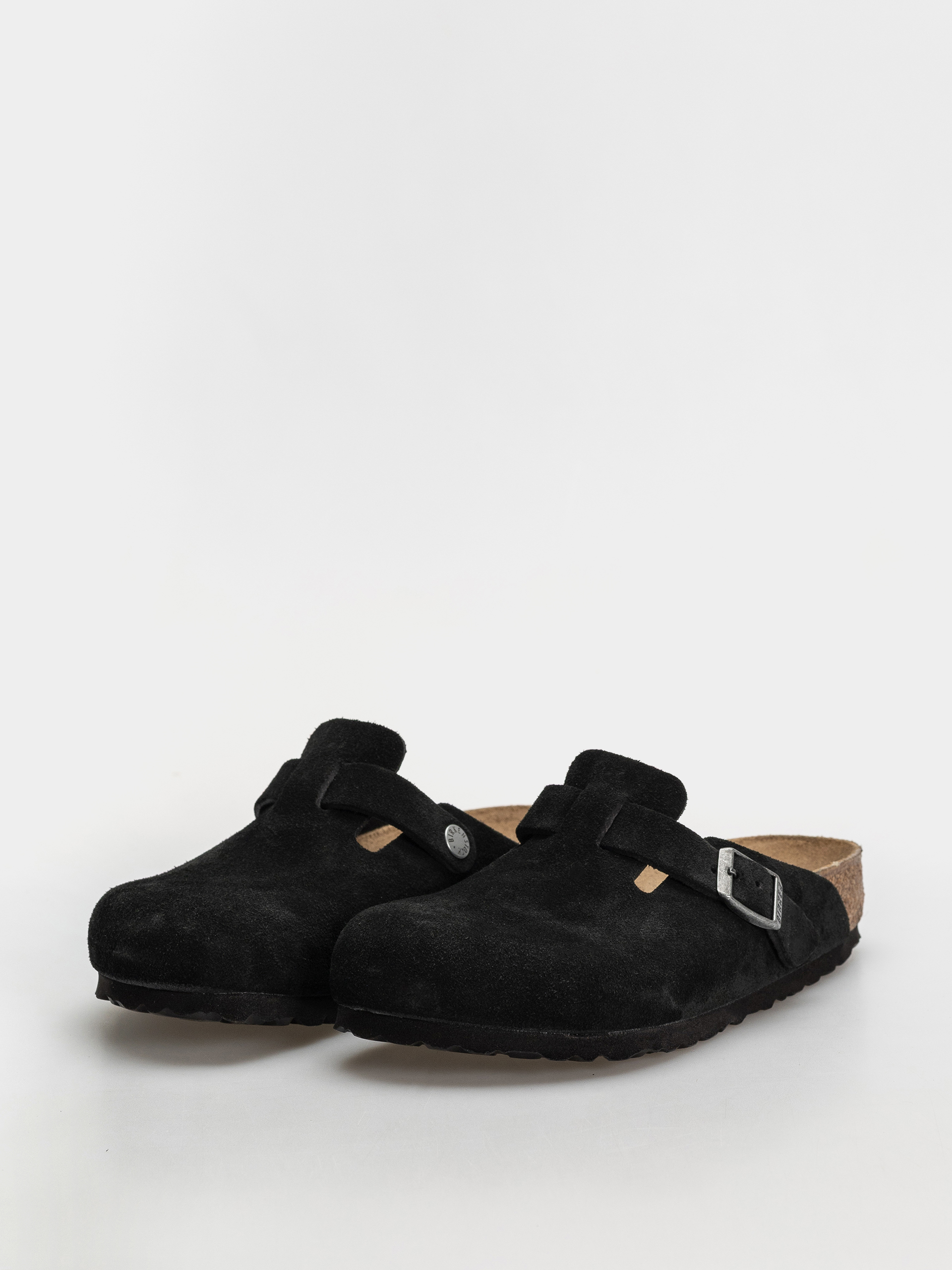 Šľapky Birkenstock Boston Suede Leather Regular (black)