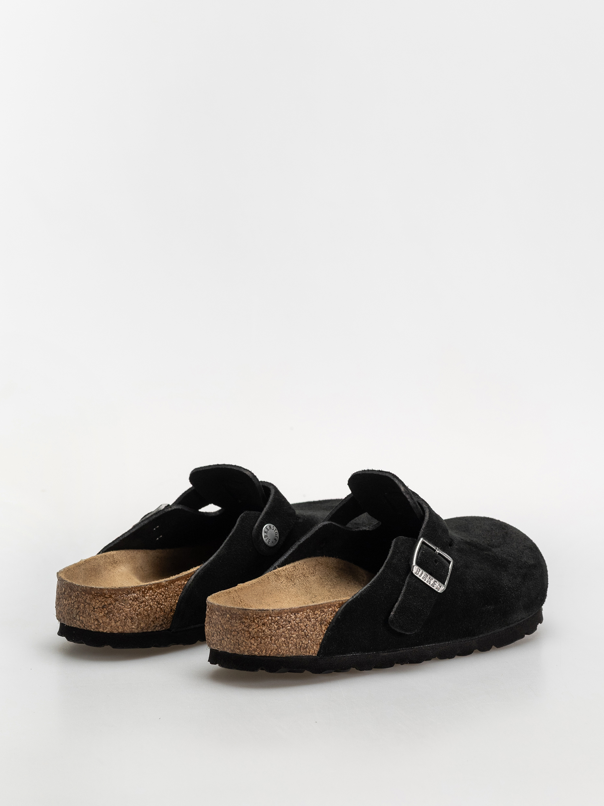 Šľapky Birkenstock Boston Suede Leather Regular (black)