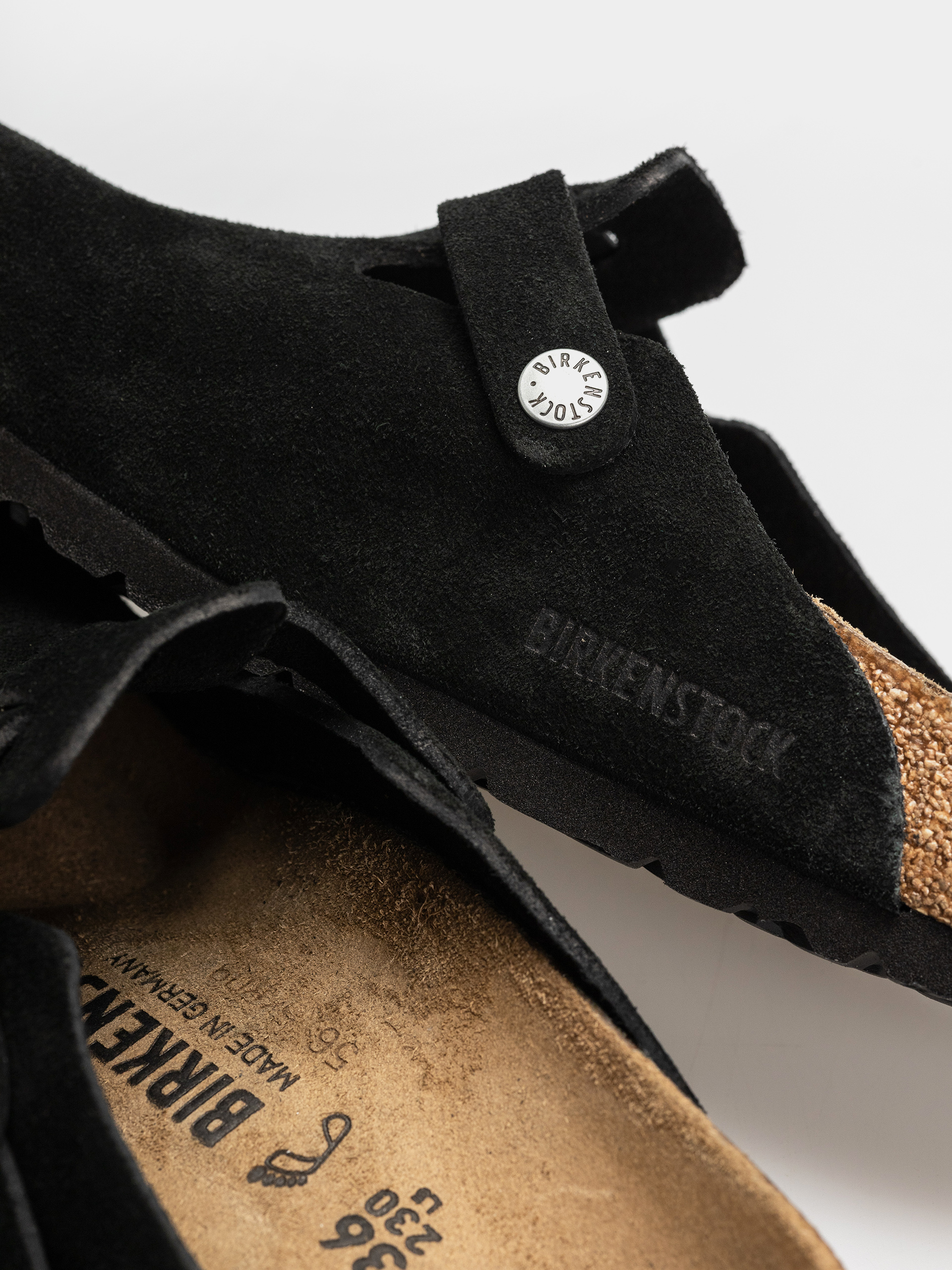 Šľapky Birkenstock Boston Suede Leather Regular (black)
