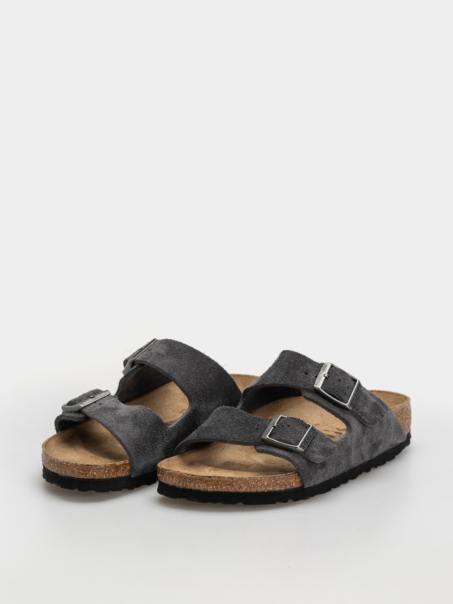 Šľapky Birkenstock Arizona Suede Leather Narrow (charcoal)