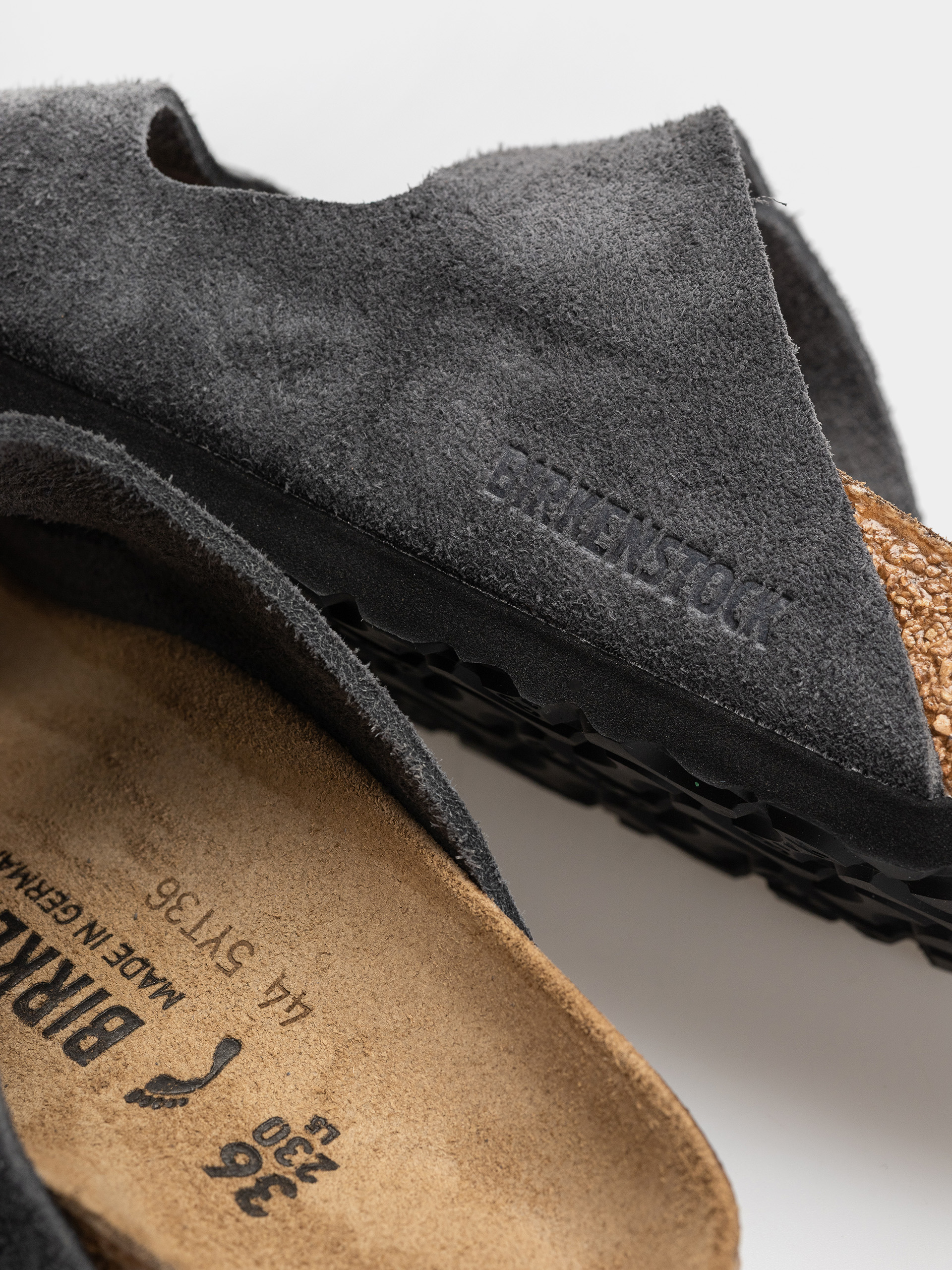 Šľapky Birkenstock Arizona Suede Leather Narrow (charcoal)
