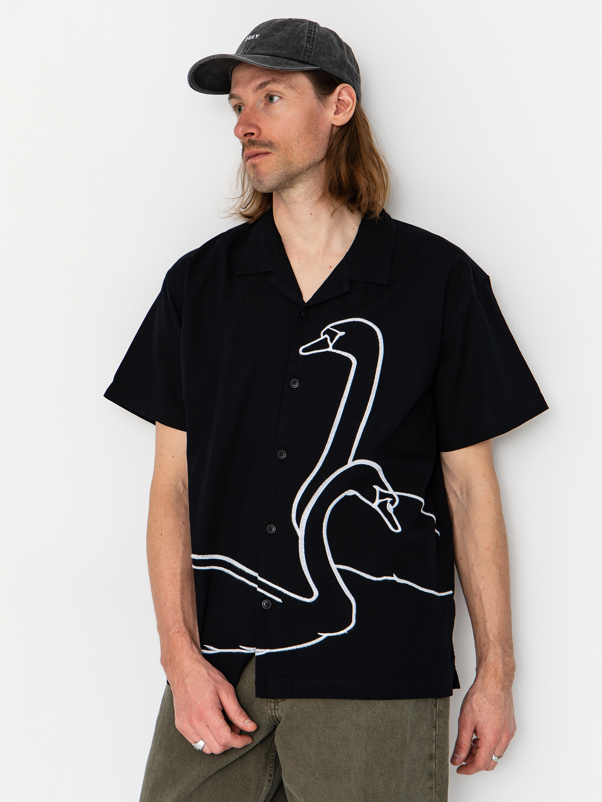 Košeľa OBEY Cliff (black)