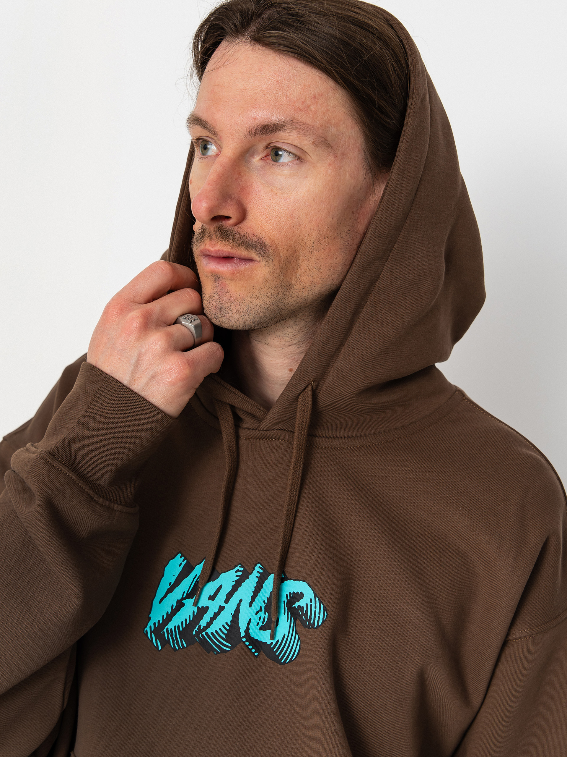 Mikina s kapucňou Vans Stone Swirl Loose HD (vintage cocoa)