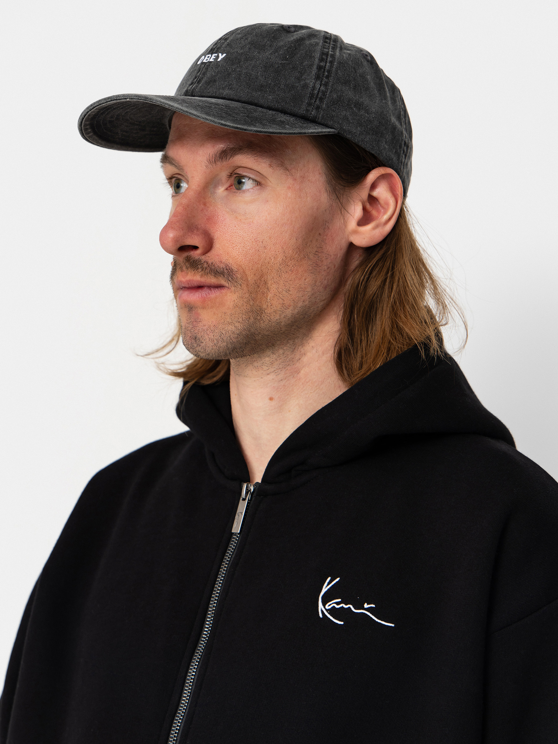 Mikina s kapucňou Karl Kani Chest Signature Essential ZHD (dark grey)