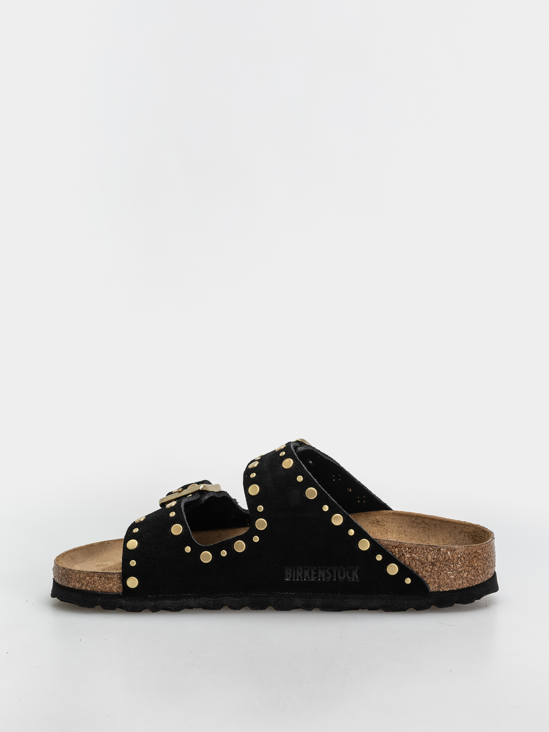 Šľapky Birkenstock Arizona Rivets Suede Leather Narrow Wmn (black)