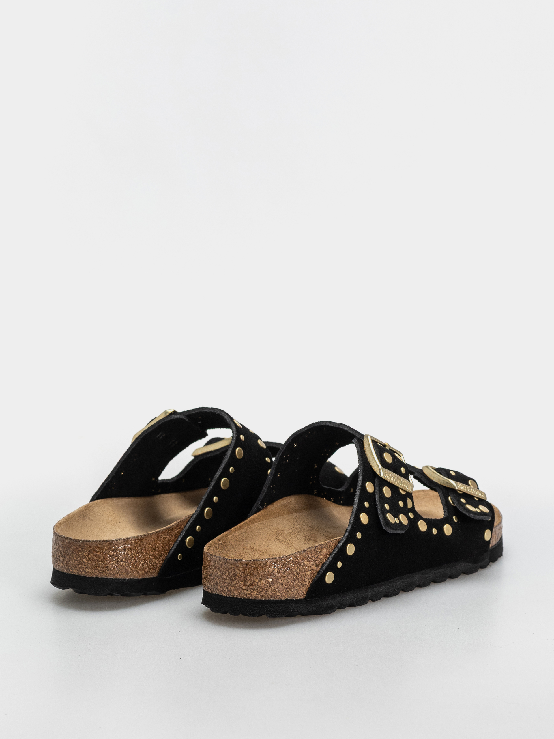 Šľapky Birkenstock Arizona Rivets Suede Leather Narrow Wmn (black)