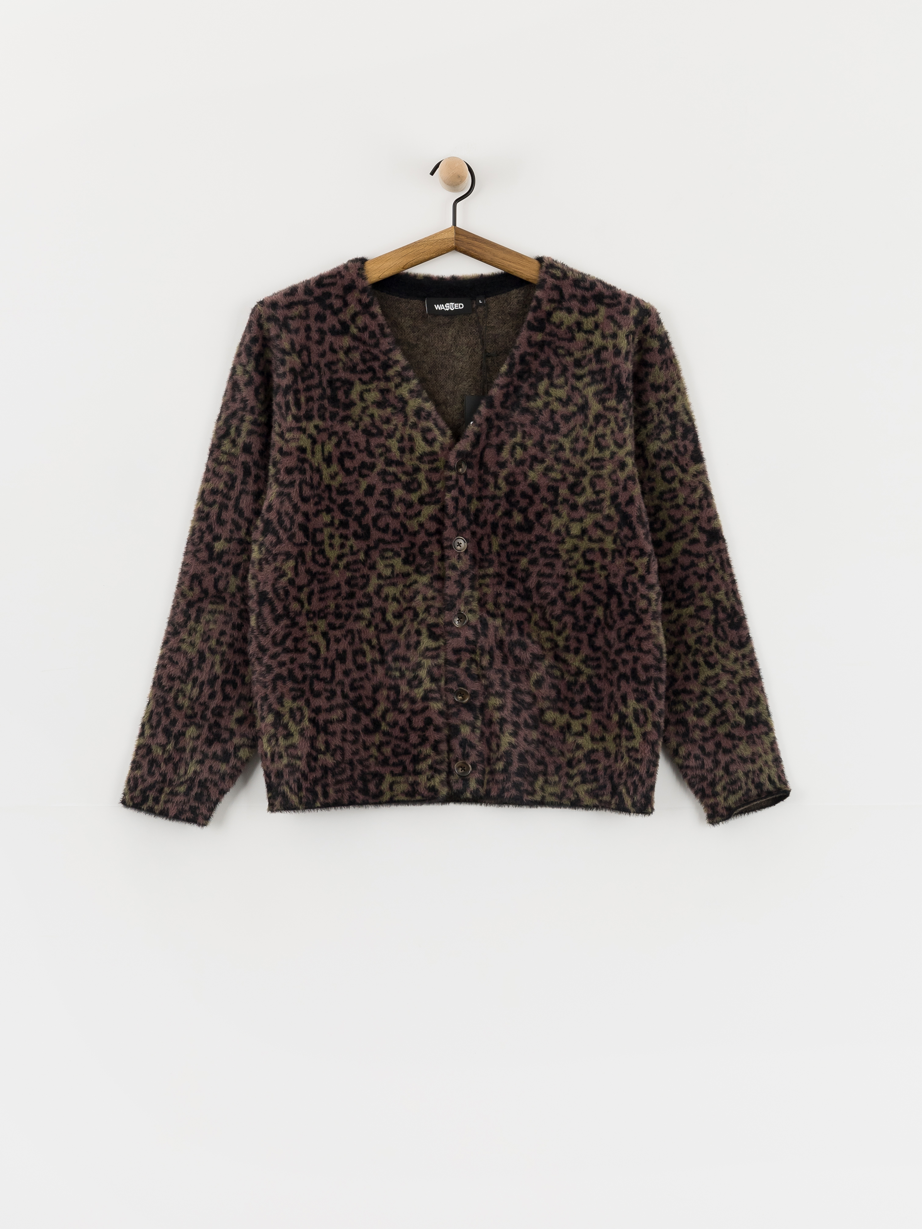 Mikina Wasted Paris Cheetah Cardigan (fudge burgundy camo)
