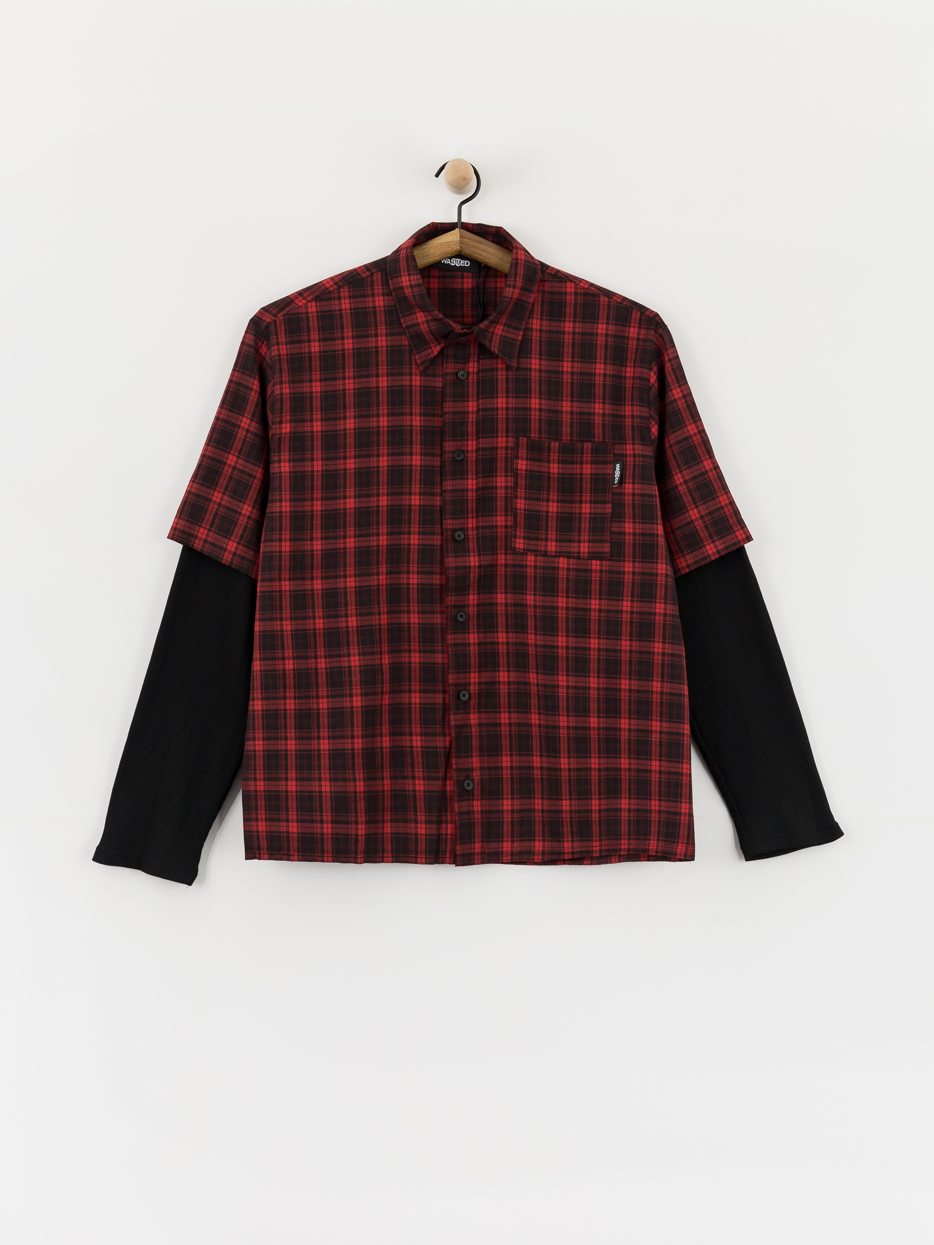 Košeľa Wasted Paris Tartan Age Shirt (fire red/black)