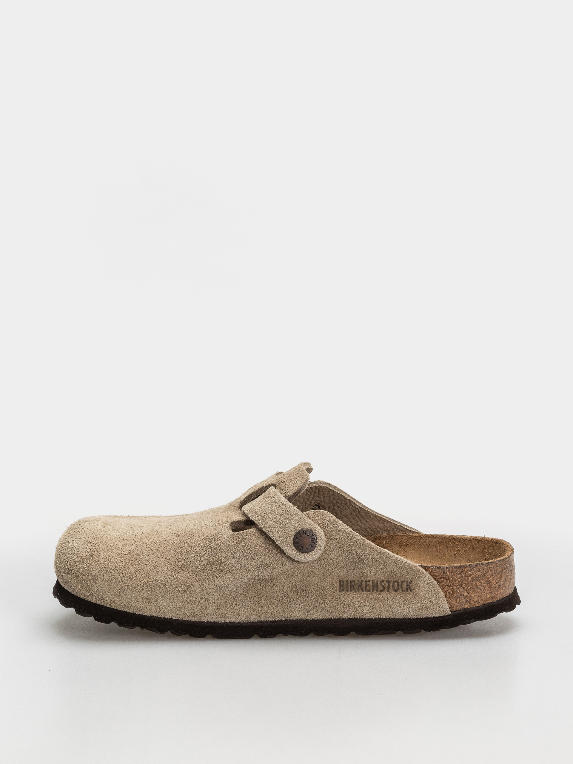 Šľapky Birkenstock Boston Soft Footbed Suede Leather Regular (taupe)