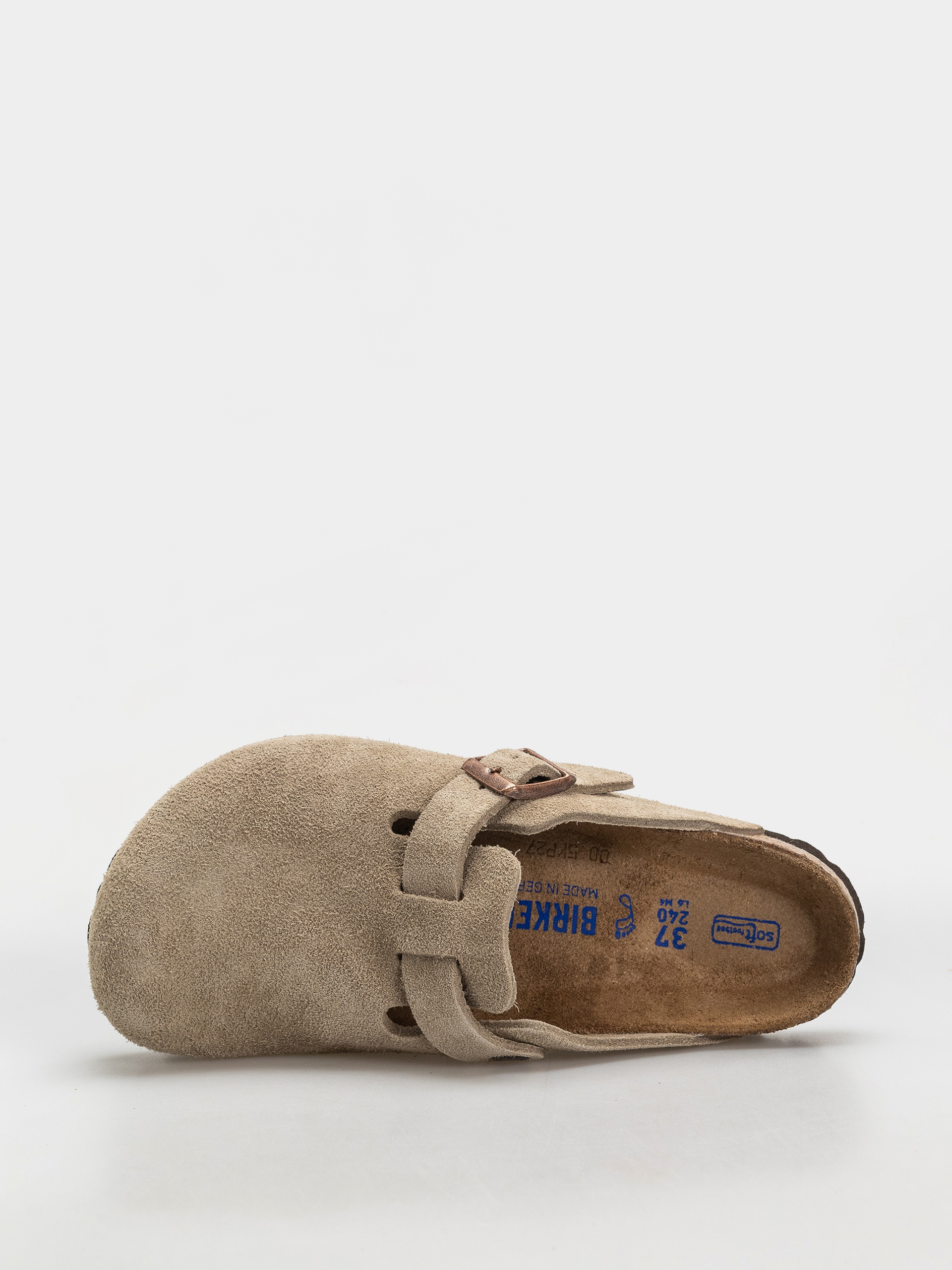 Šľapky Birkenstock Boston Soft Footbed Suede Leather Regular (taupe)