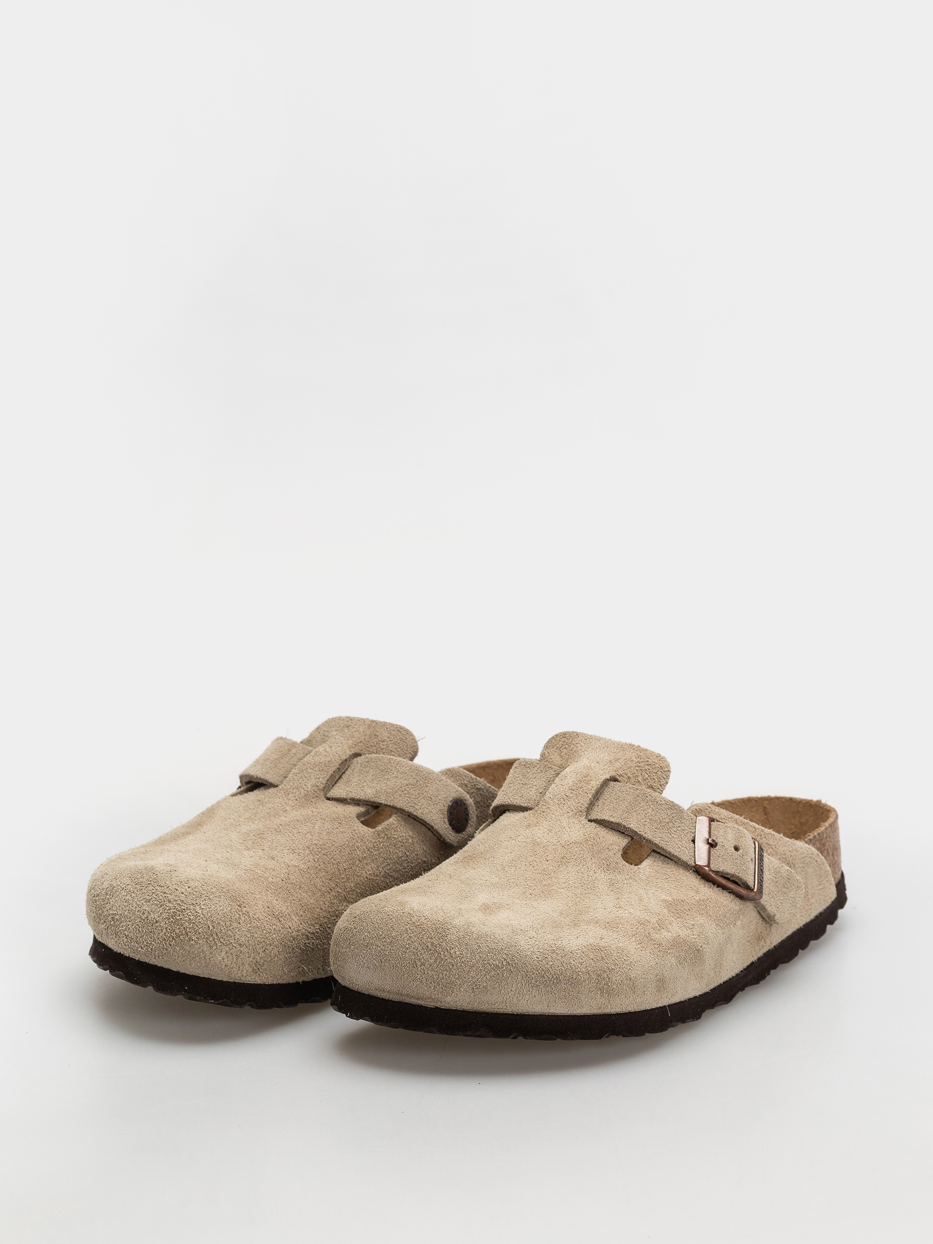 Šľapky Birkenstock Boston Soft Footbed Suede Leather Regular (taupe)