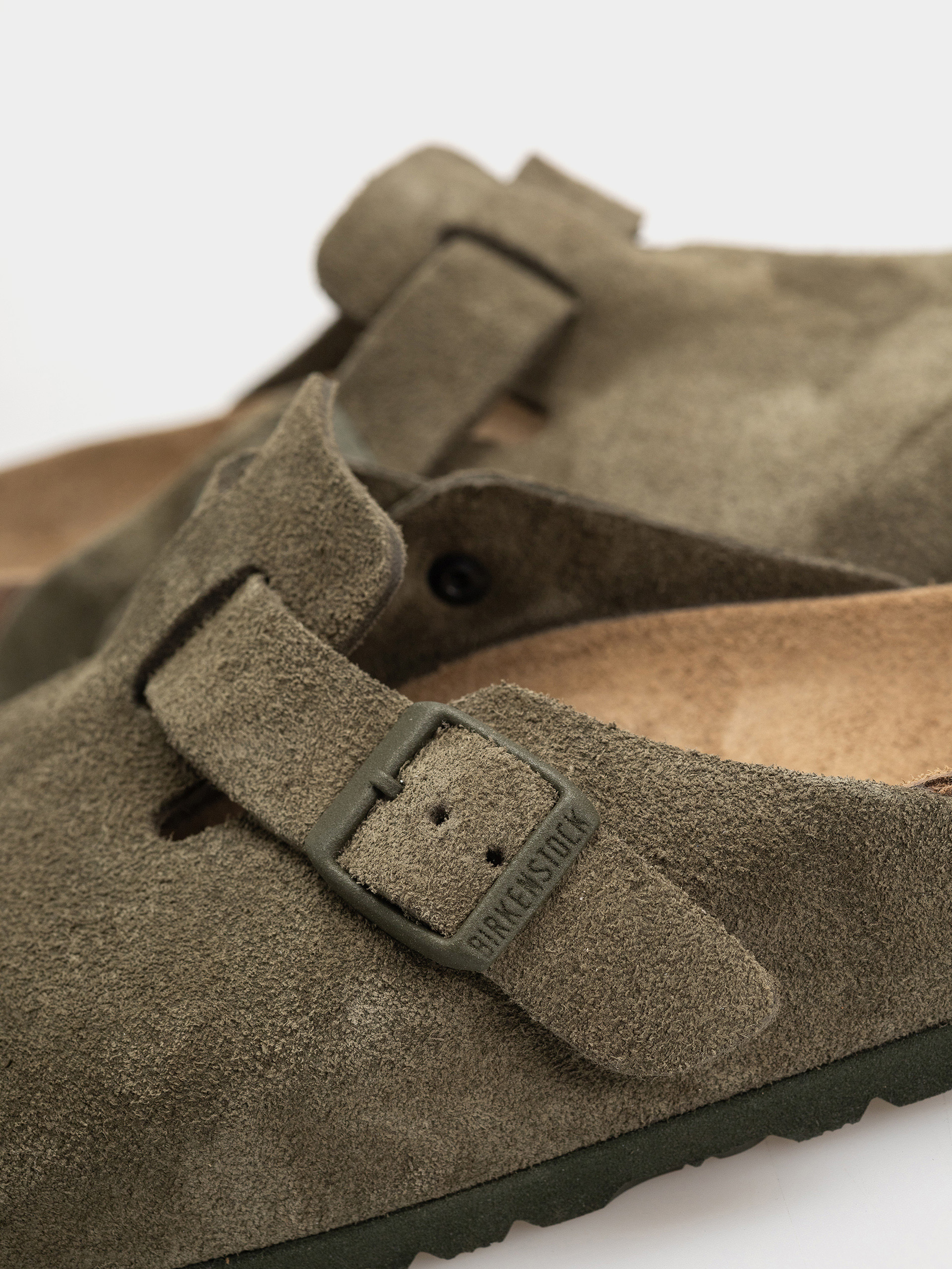 Šľapky Birkenstock Boston Suede Leather Regular (thyme)
