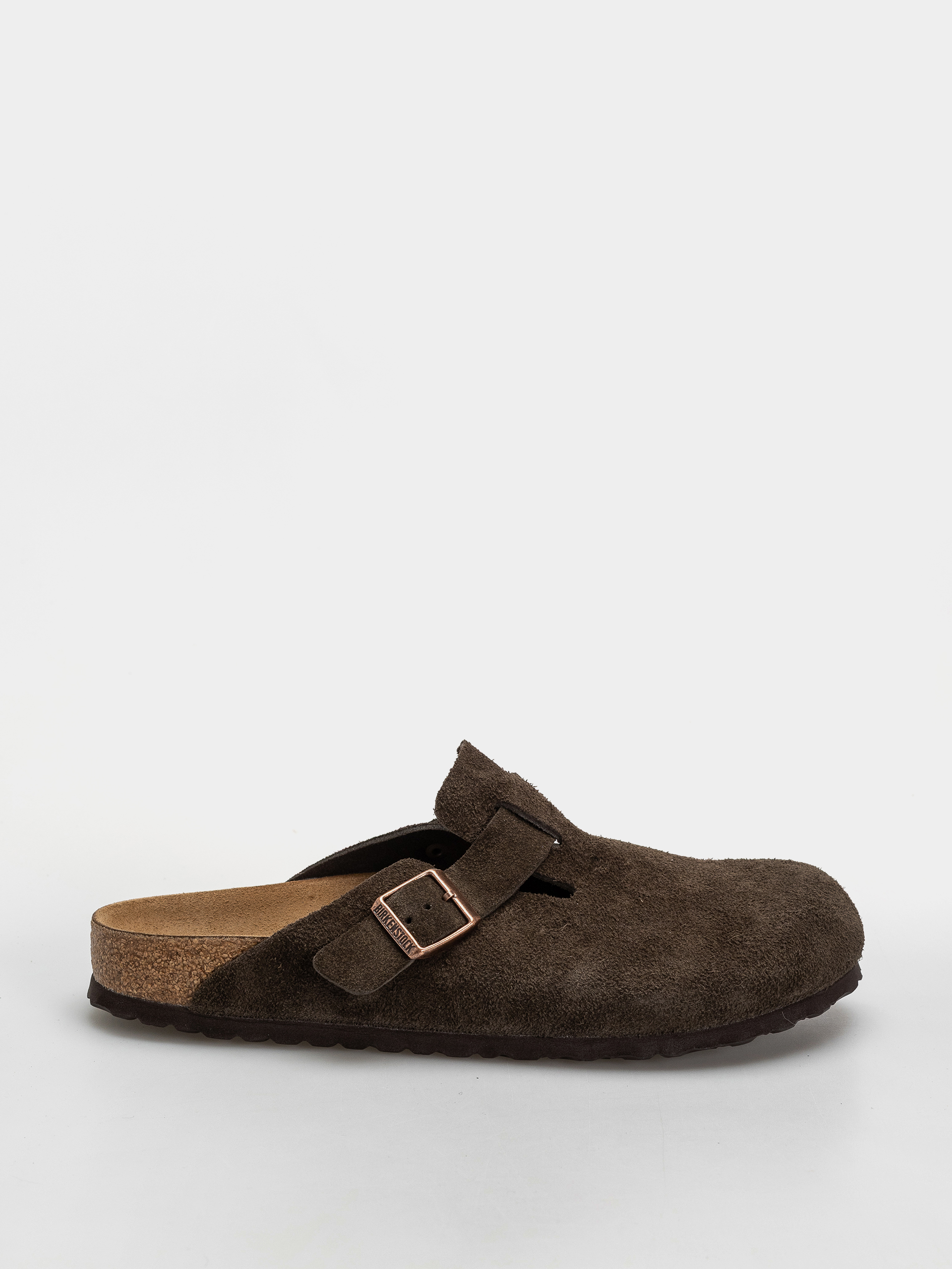 u0160u013eapky Birkenstock Boston Suede Leather Narrow (mocca)