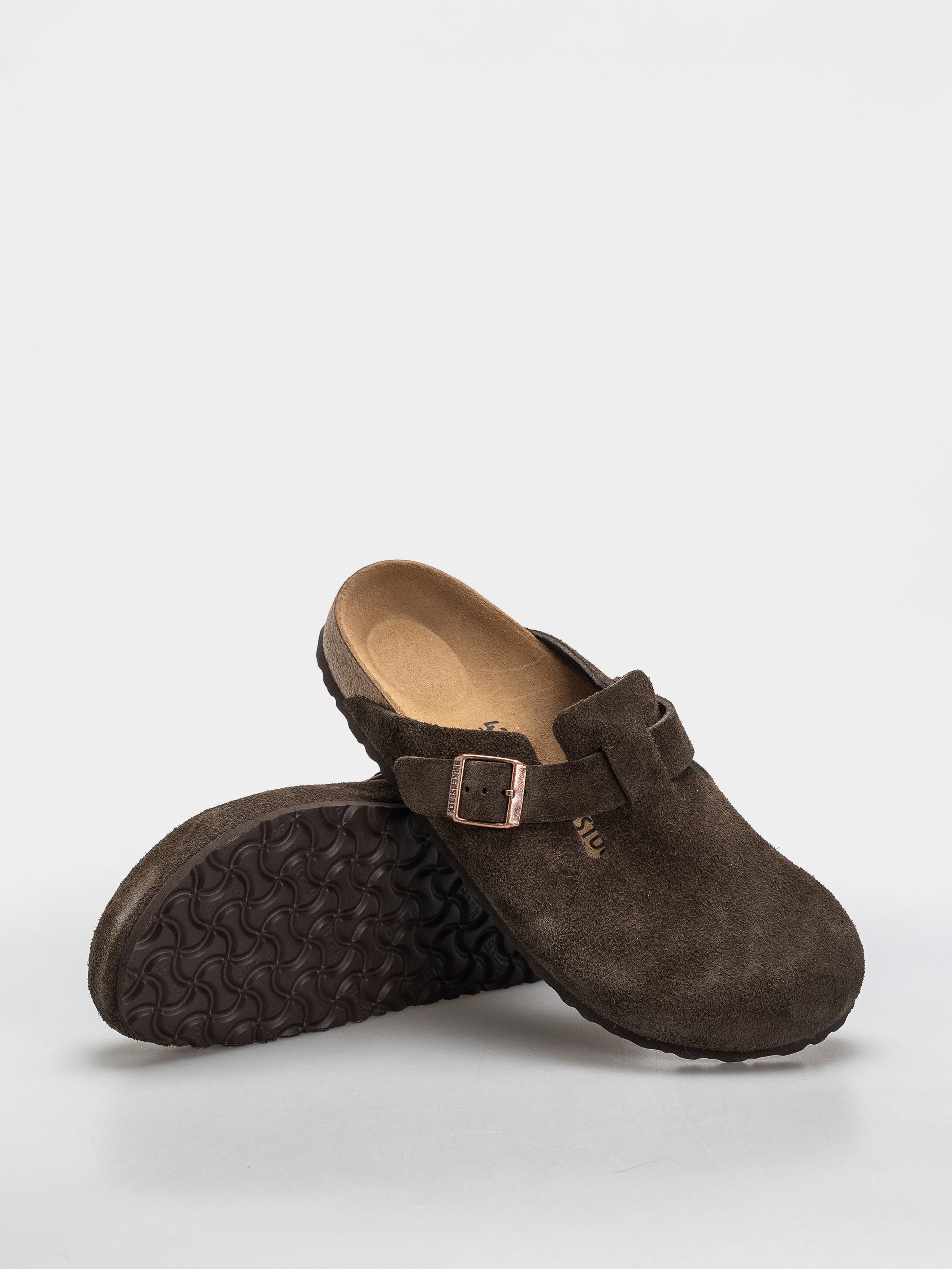 Šľapky Birkenstock Boston Suede Leather Narrow (mocca)