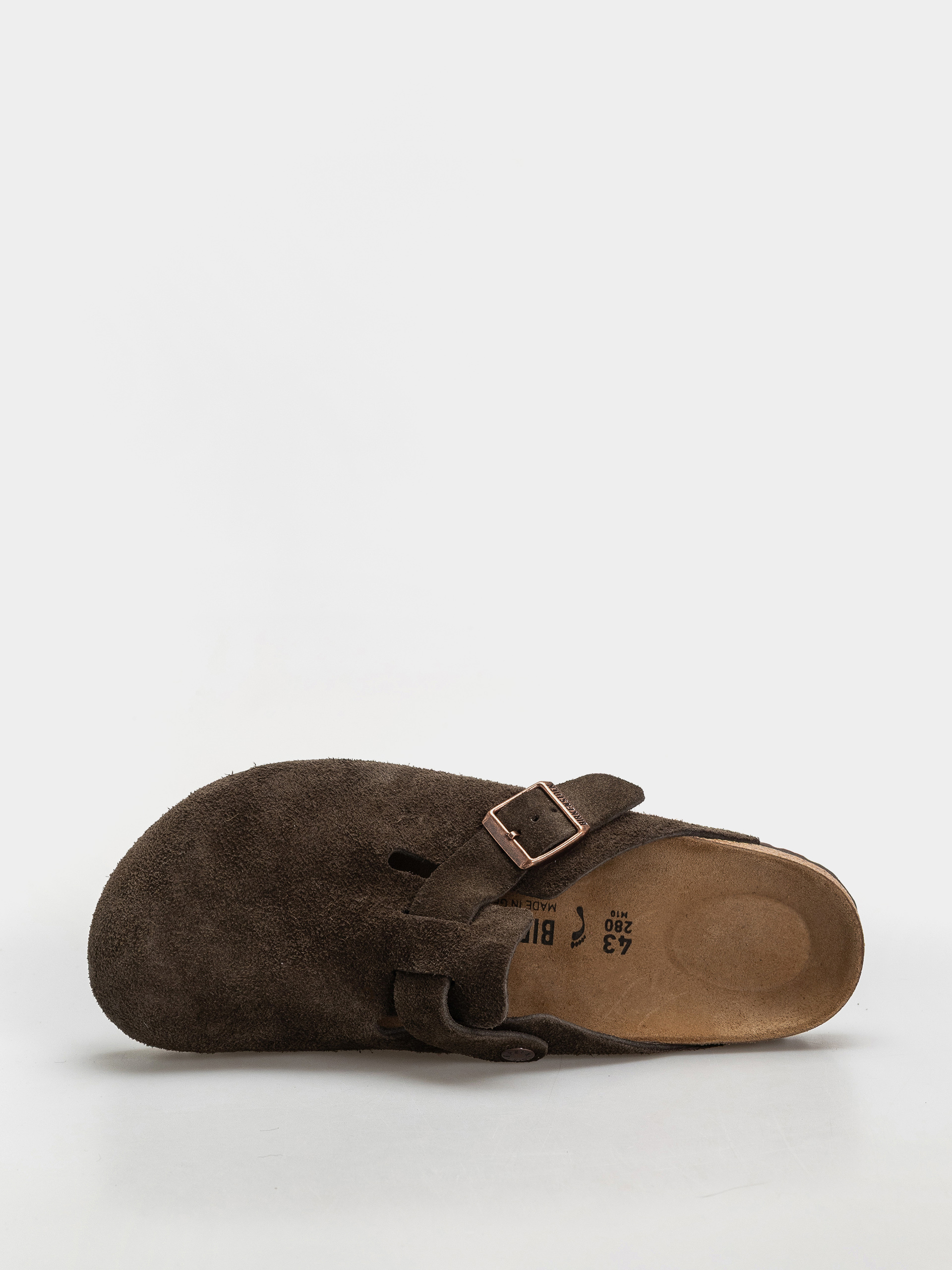 Šľapky Birkenstock Boston Suede Leather Narrow (mocca)