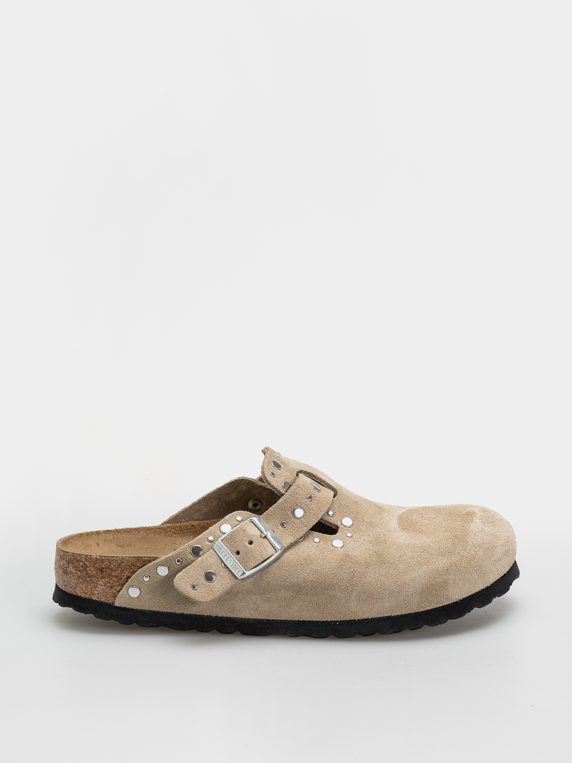 Šľapky Birkenstock Boston Rivets Suede Leather Narrow Wmn (taupe)