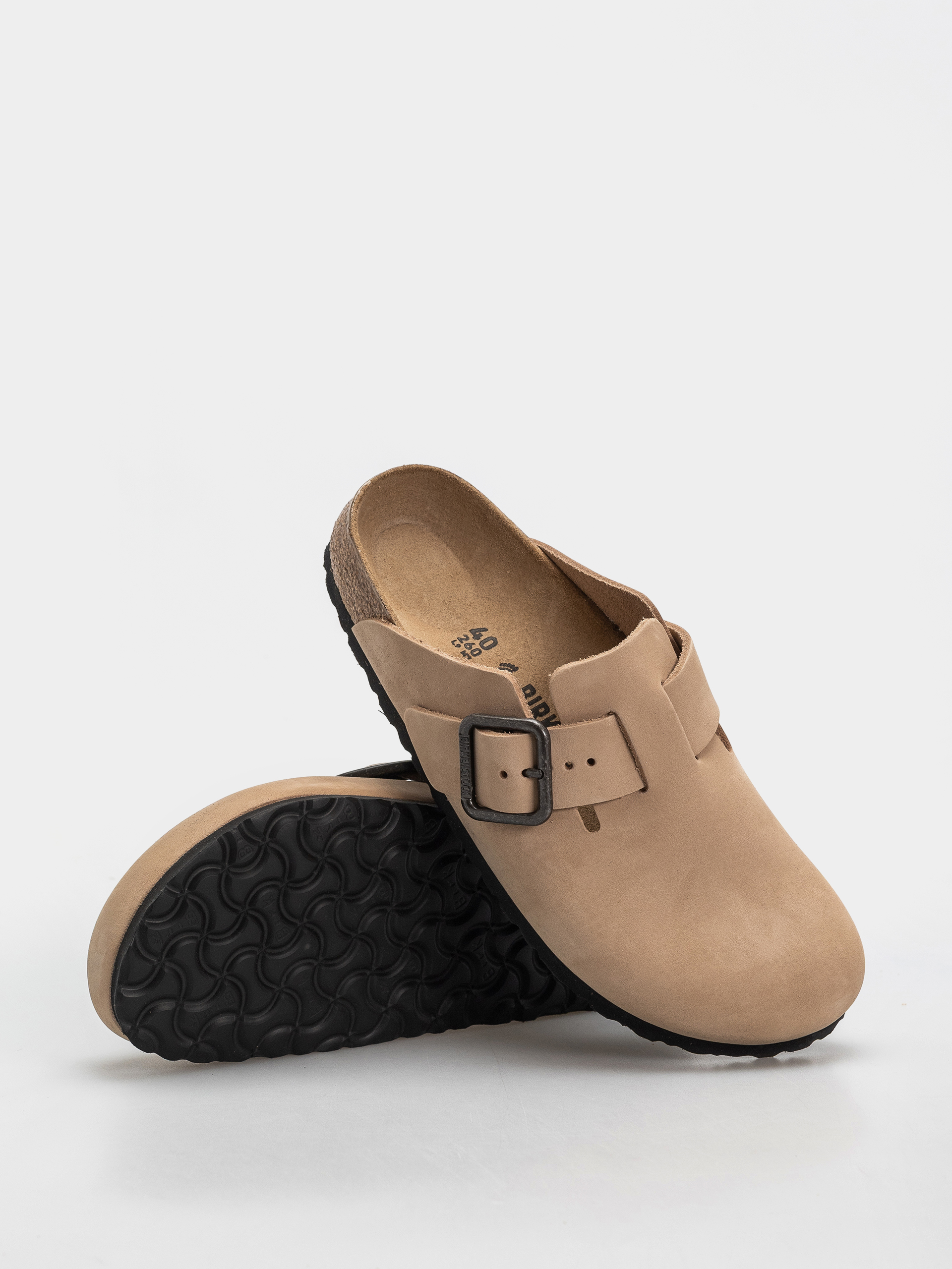 Šľapky Birkenstock Boston Wire Buckle Nubuck Leather Narrow (sandcastle)