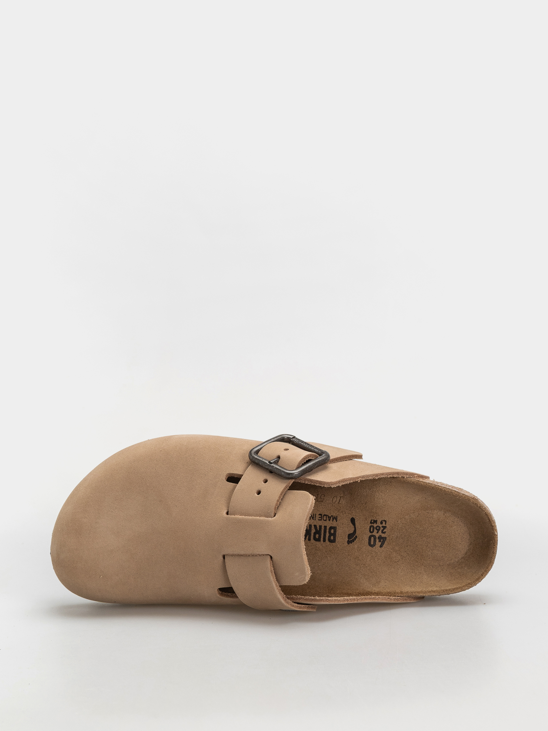 Šľapky Birkenstock Boston Wire Buckle Nubuck Leather Narrow (sandcastle)