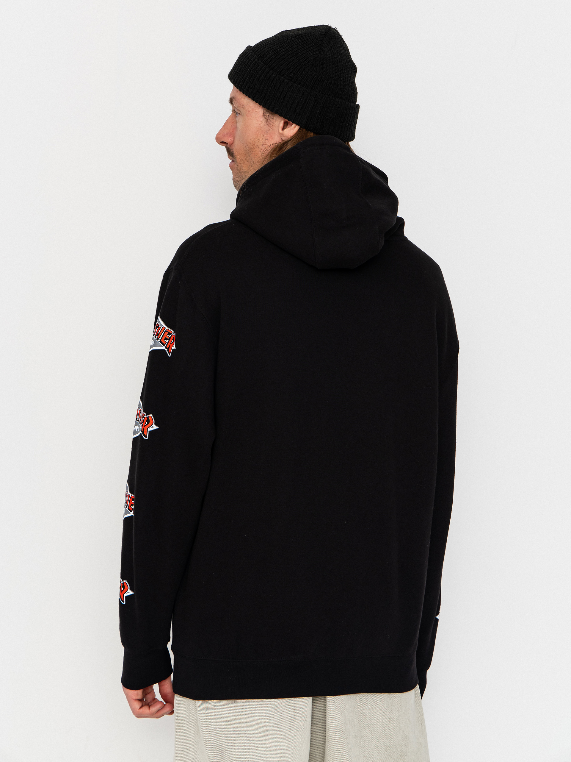Mikina s kapucňou HUF X Thrasher Logo HD (black)
